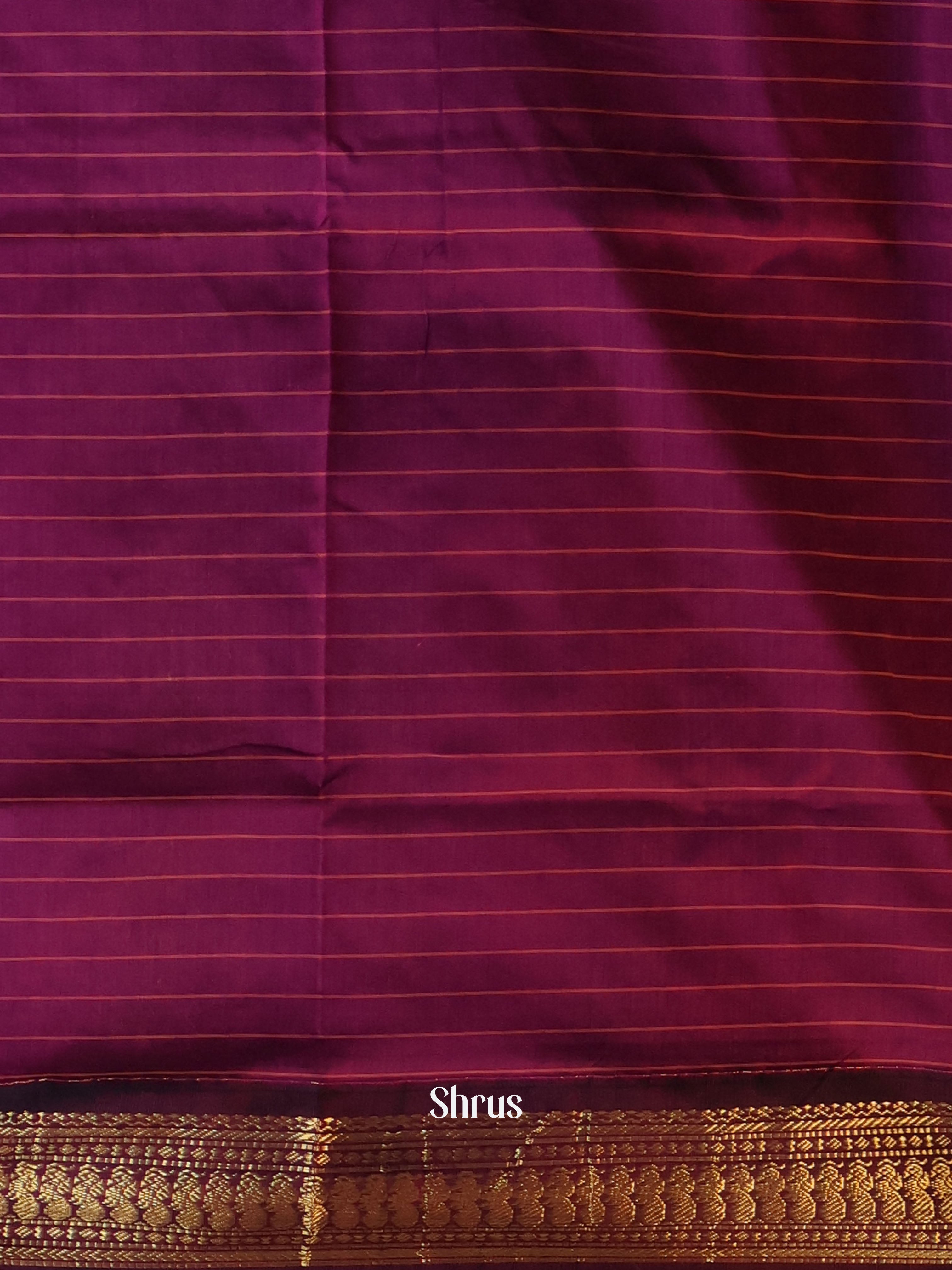 Peacock Blue & Purple - Kalyani Cotton Saree - Shop on Shrus.com