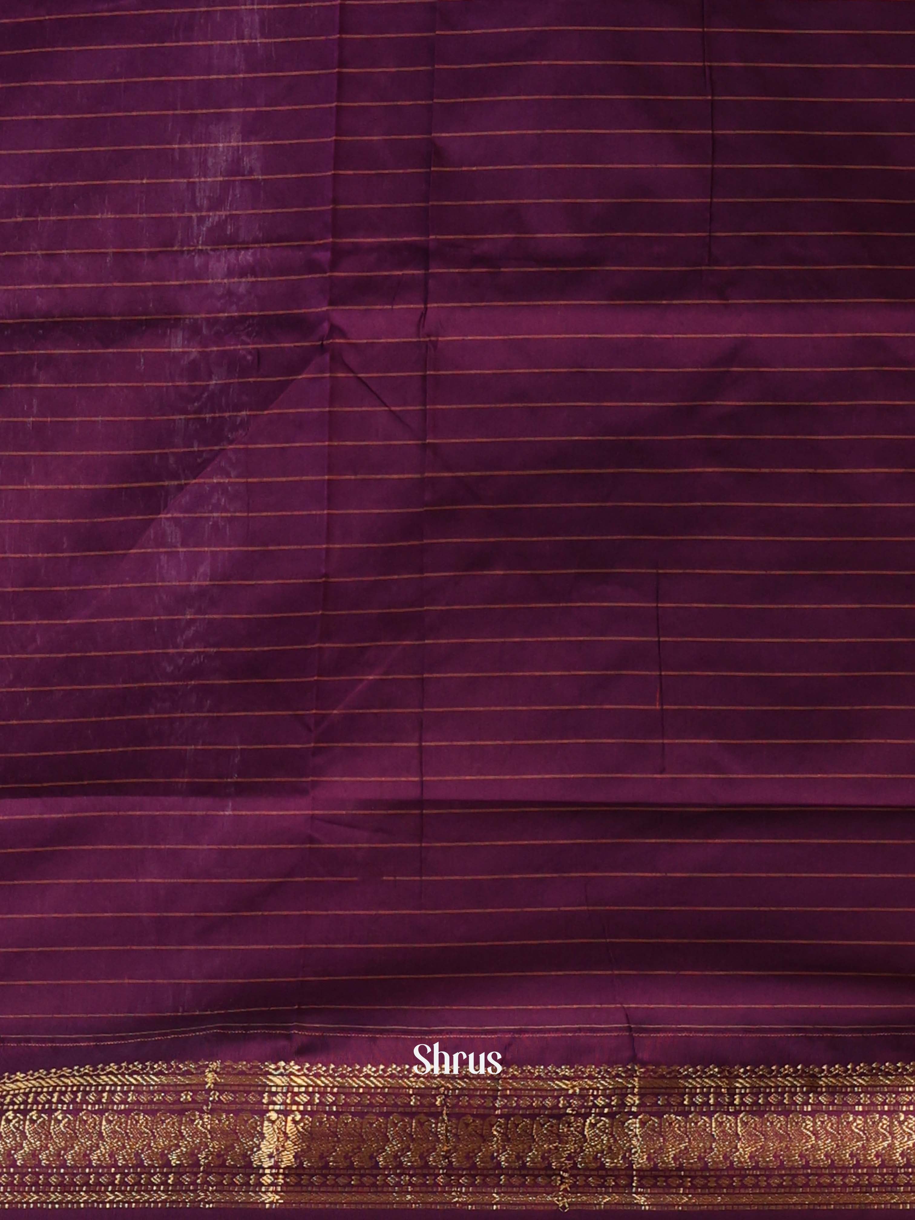Orange & Violet- Kalyani Cotton Saree - Shop on Shrus.com