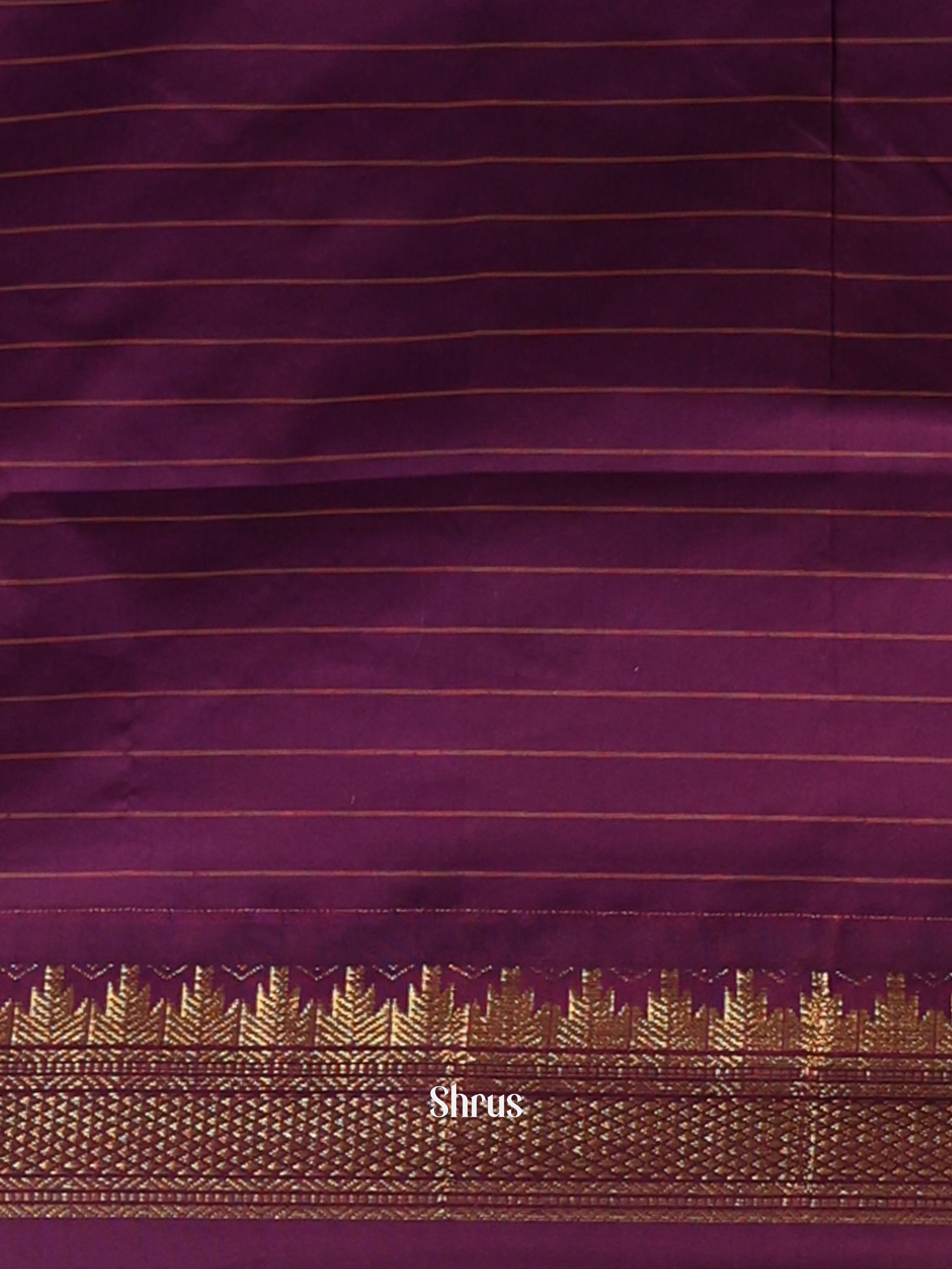Orange & Violet- Kalyani Cotton Saree - Shop on Shrus.com