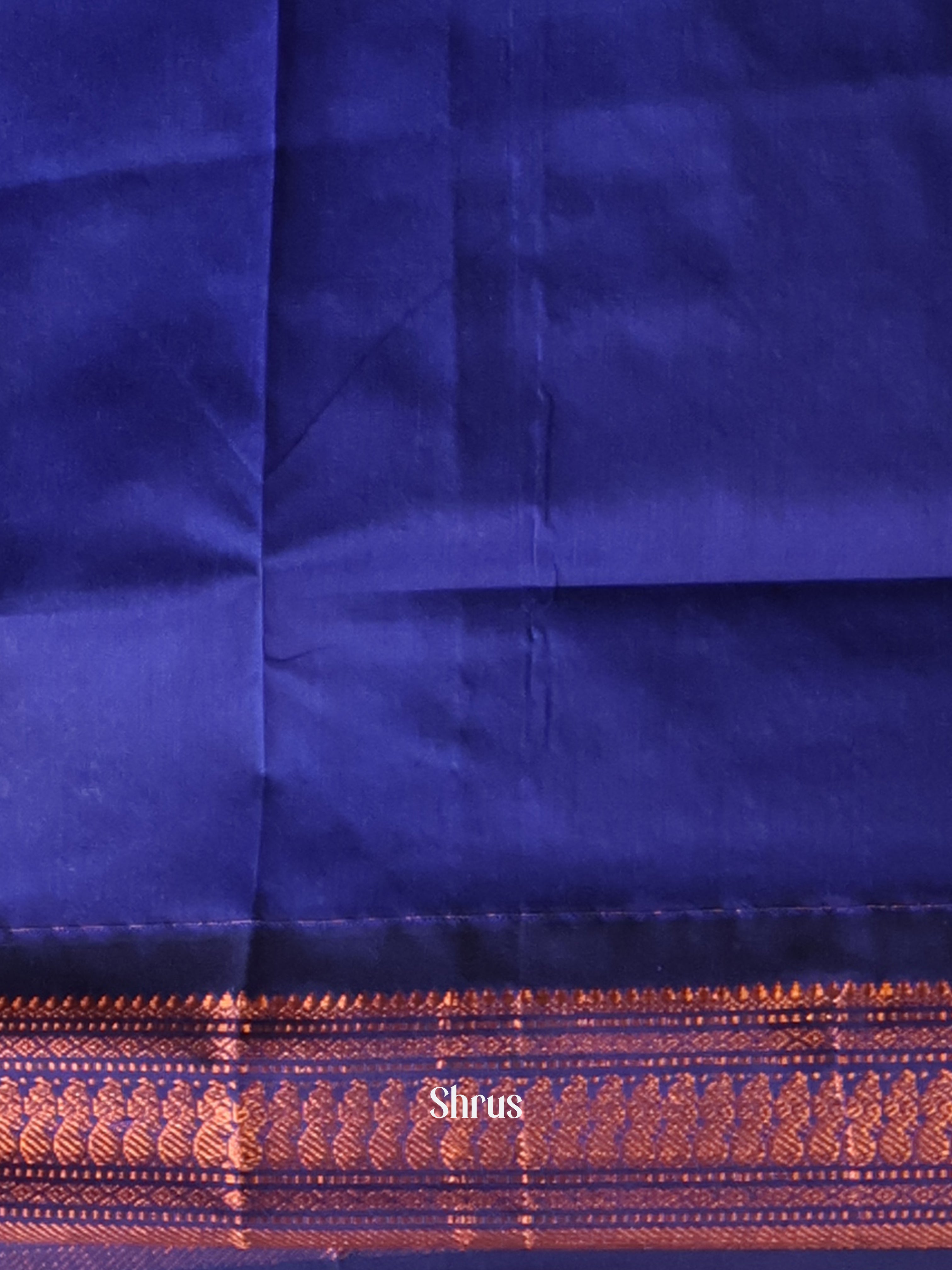 Grey & Blue- Kalyani Cotton Saree - Shop on Shrus.com