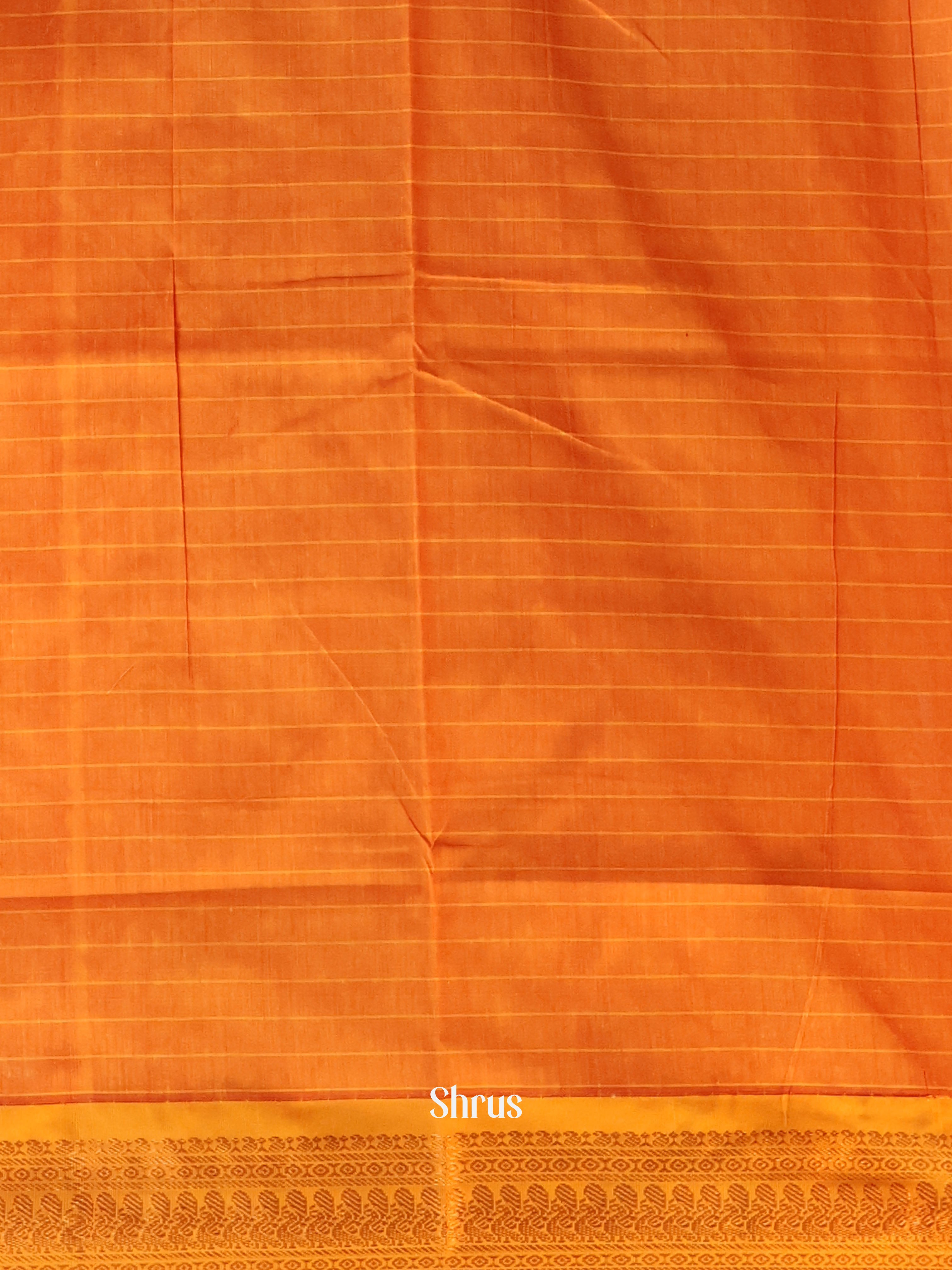 Green & Orange - Kalyani Cotton Saree - Shop on Shrus.com