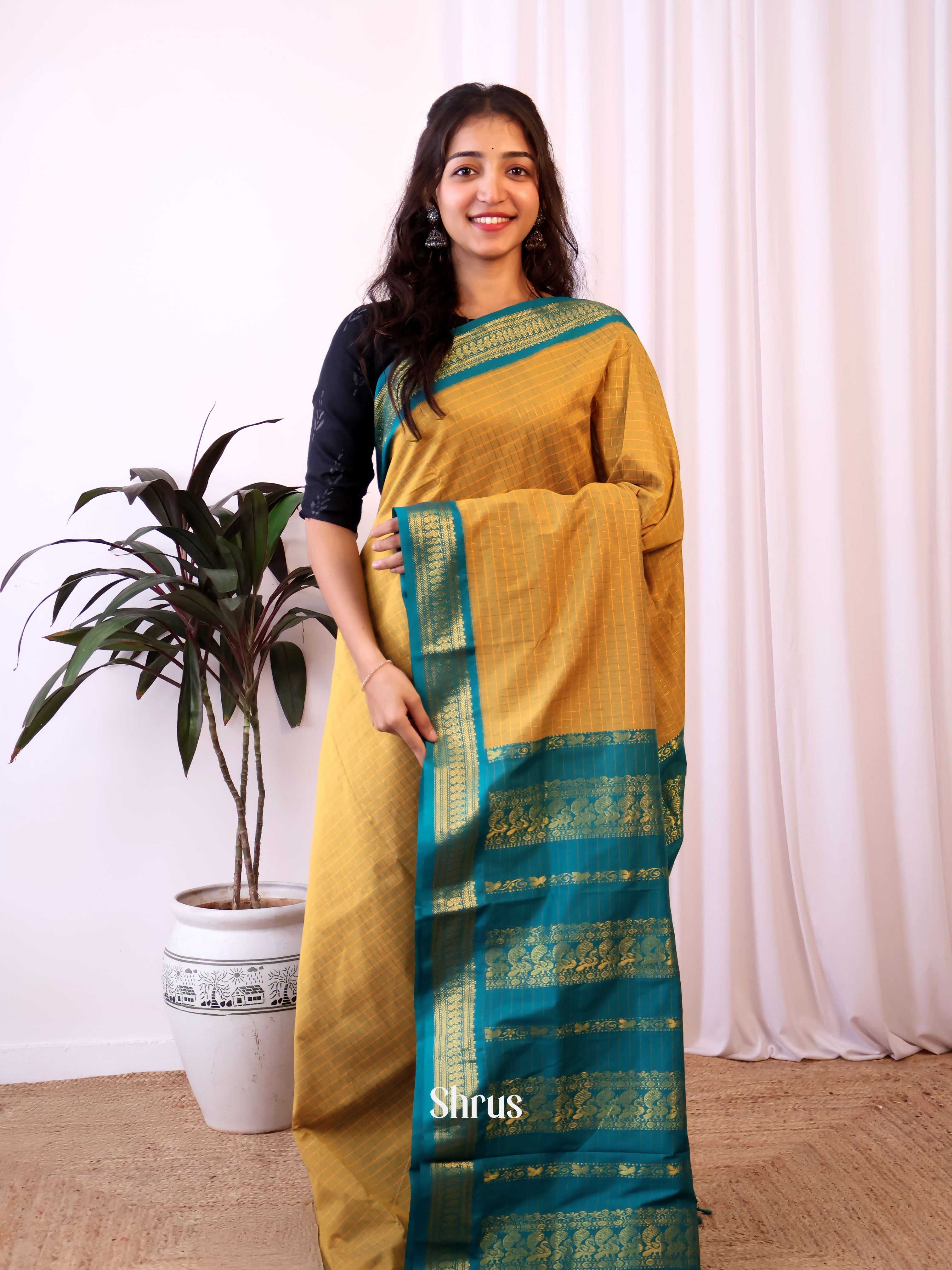 CJS16074 - Kalyani Cotton Saree - Shop on Shrus.com