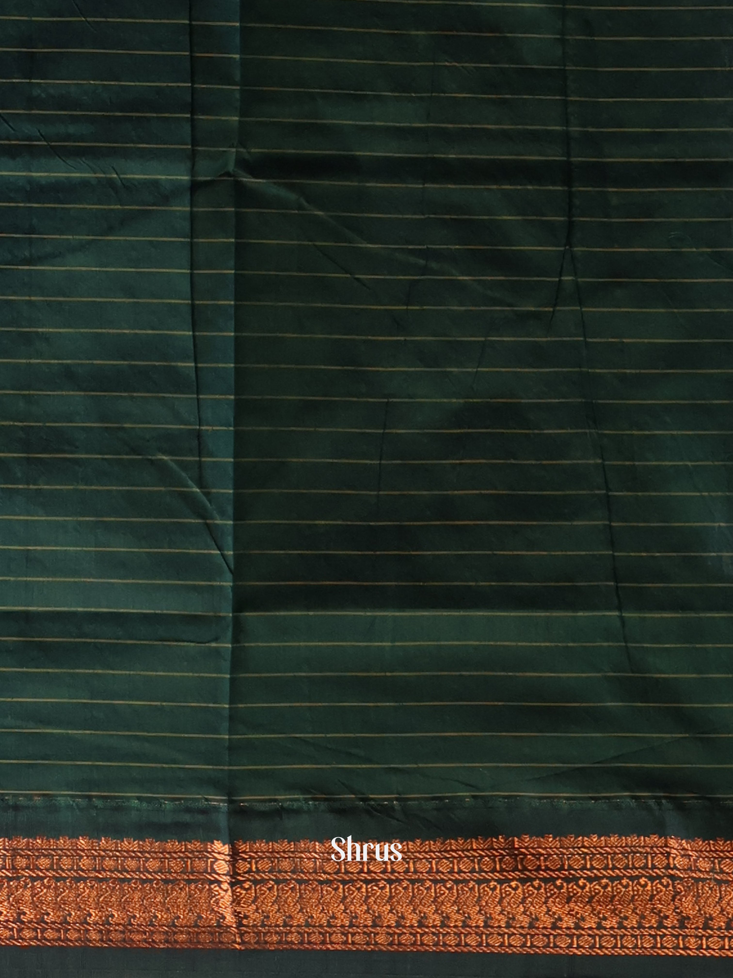 Mustardy Green & Green - Kalyani Cotton Saree - Shop on Shrus.com