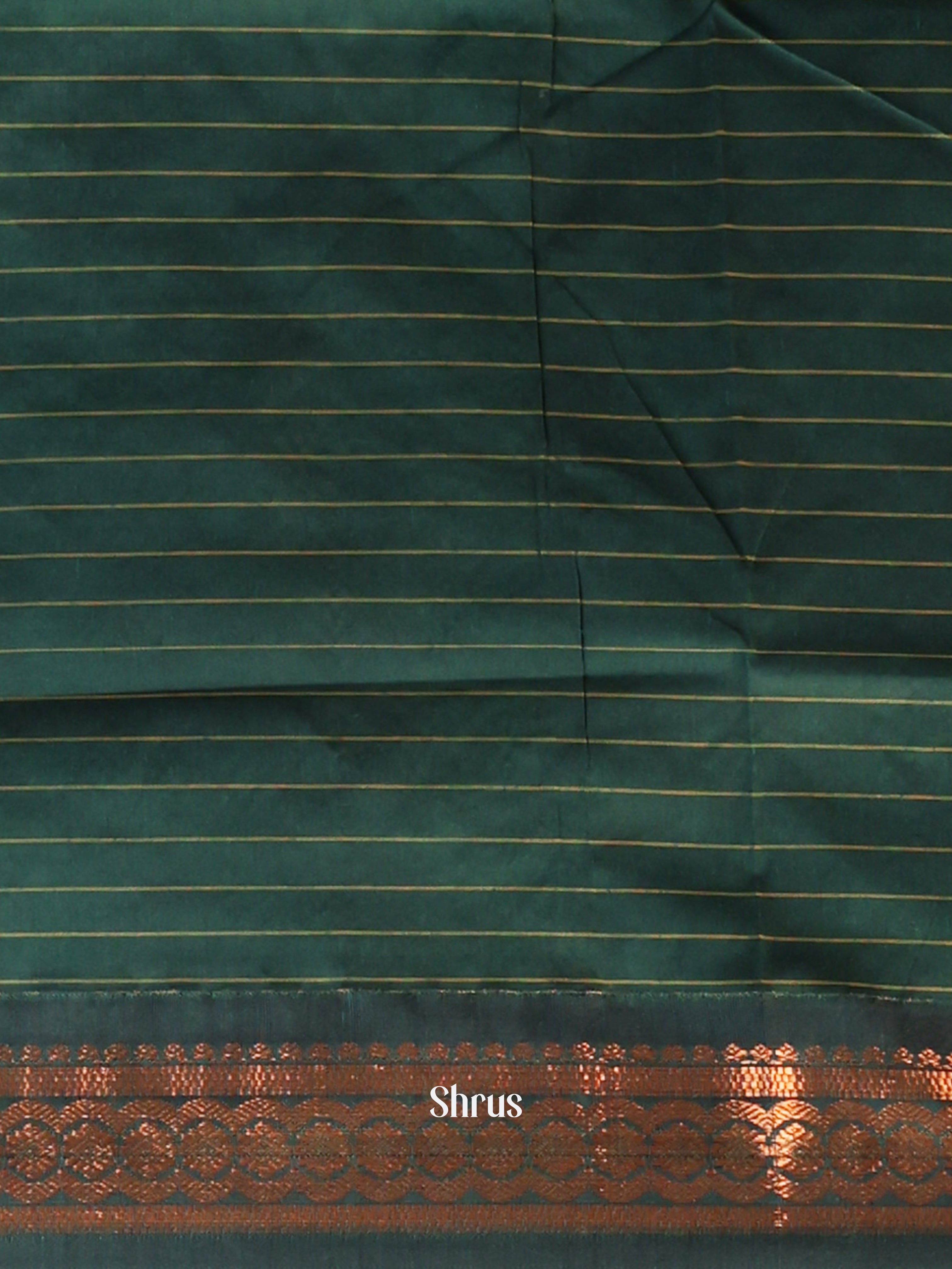 Brown & Green- Kalyani Cotton Saree - Shop on Shrus.com