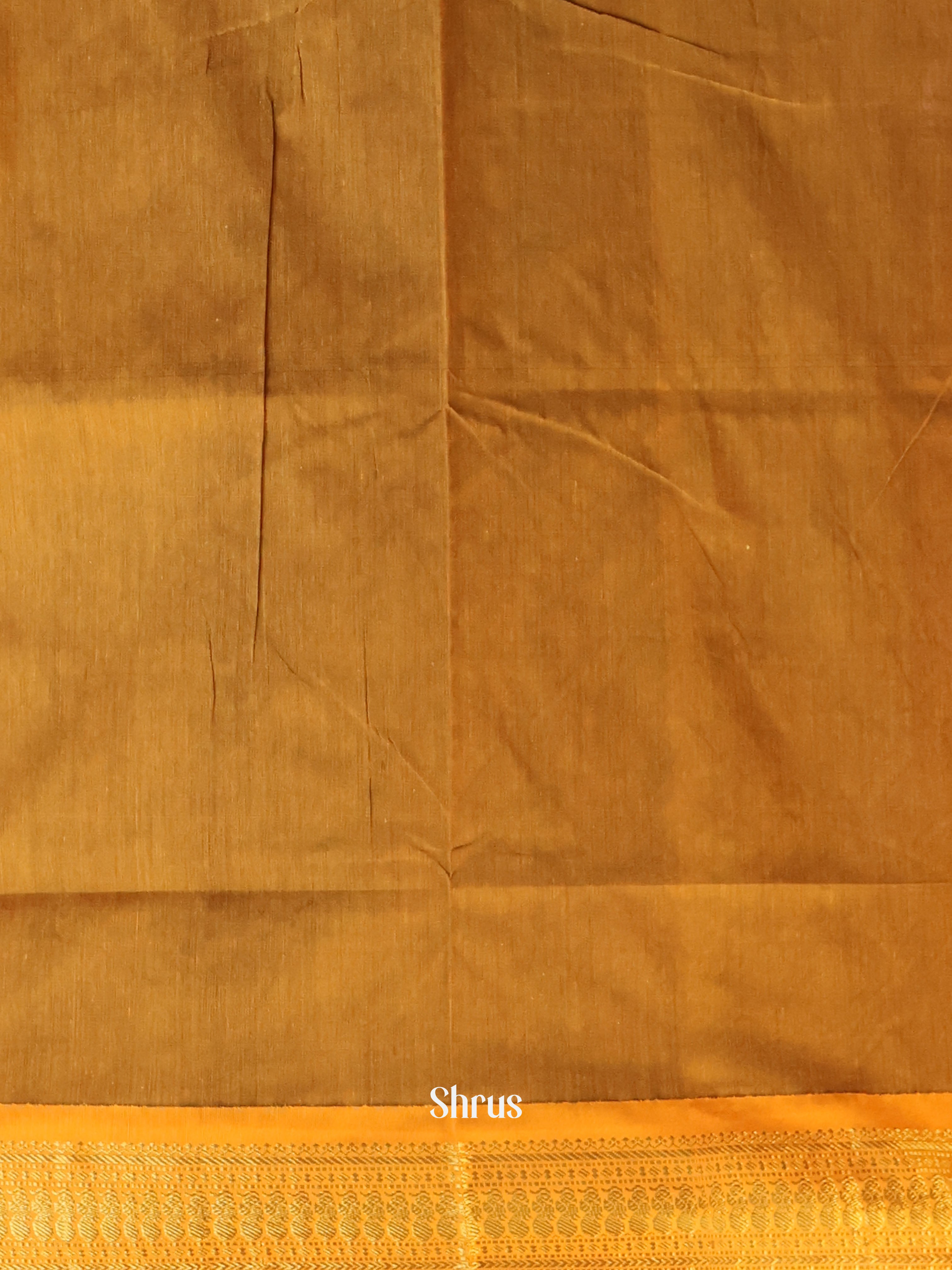 Blue & Mustard - Kalyani Cotton Saree - Shop on Shrus.com