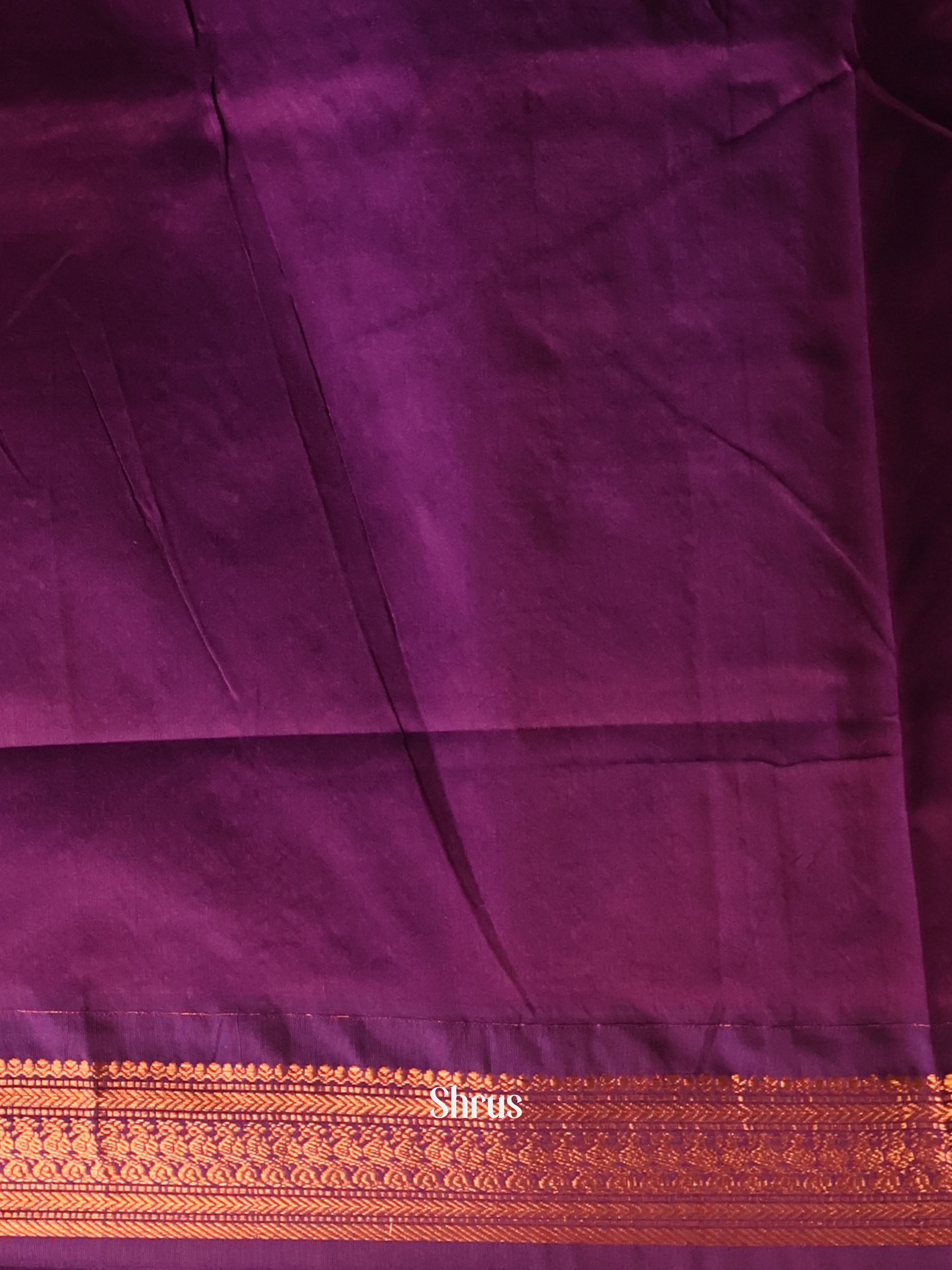 Mustard & Purple- Kalyani Cotton Saree - Shop on Shrus.com