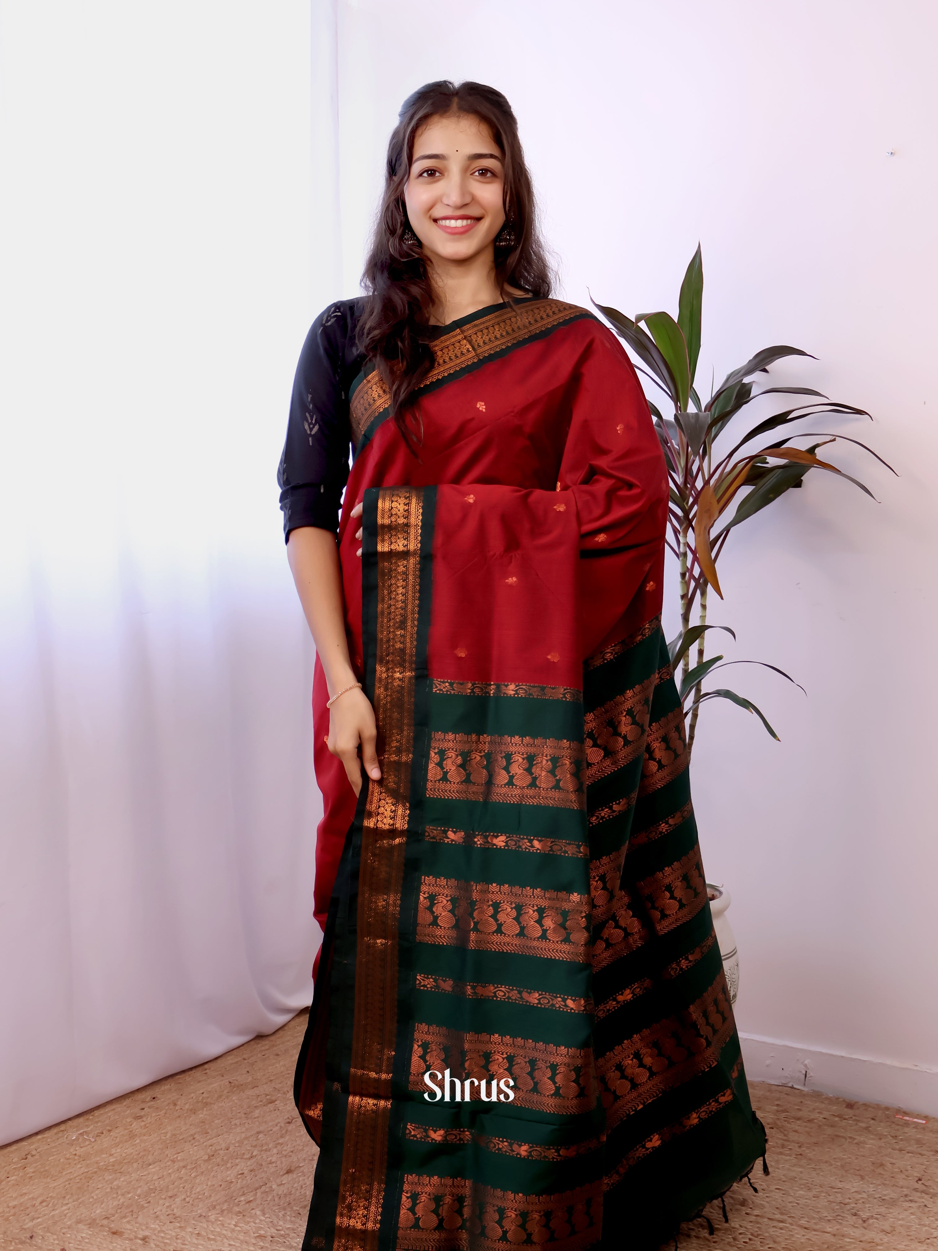 CJS16114 - Kalyani Cotton Saree - Shop on Shrus.com