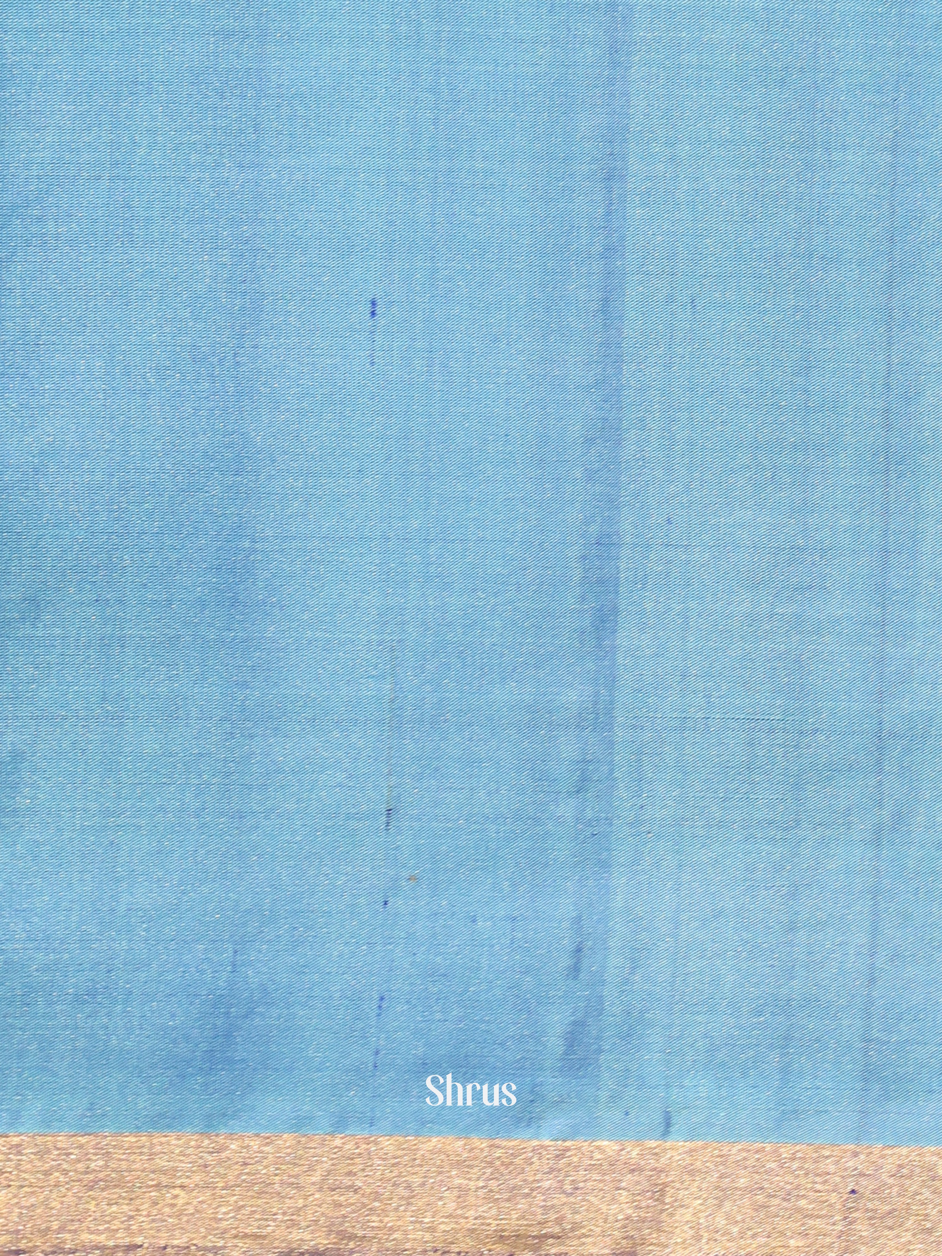 Blue & Teal - Soft Silk Saree - Shop on Shrus.com