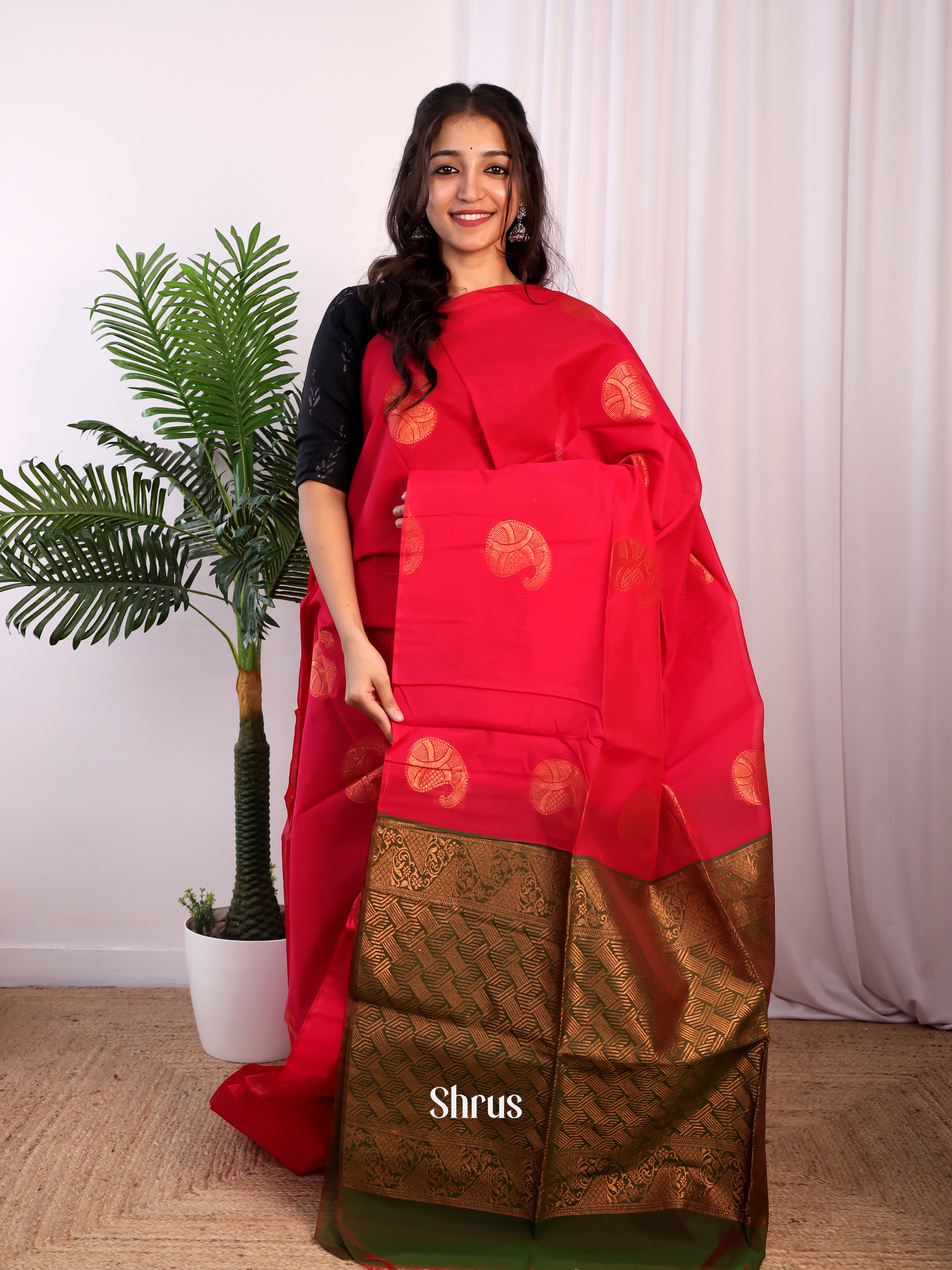 CJS17117 - Semi Silkcotton Saree - Shop on Shrus.com
