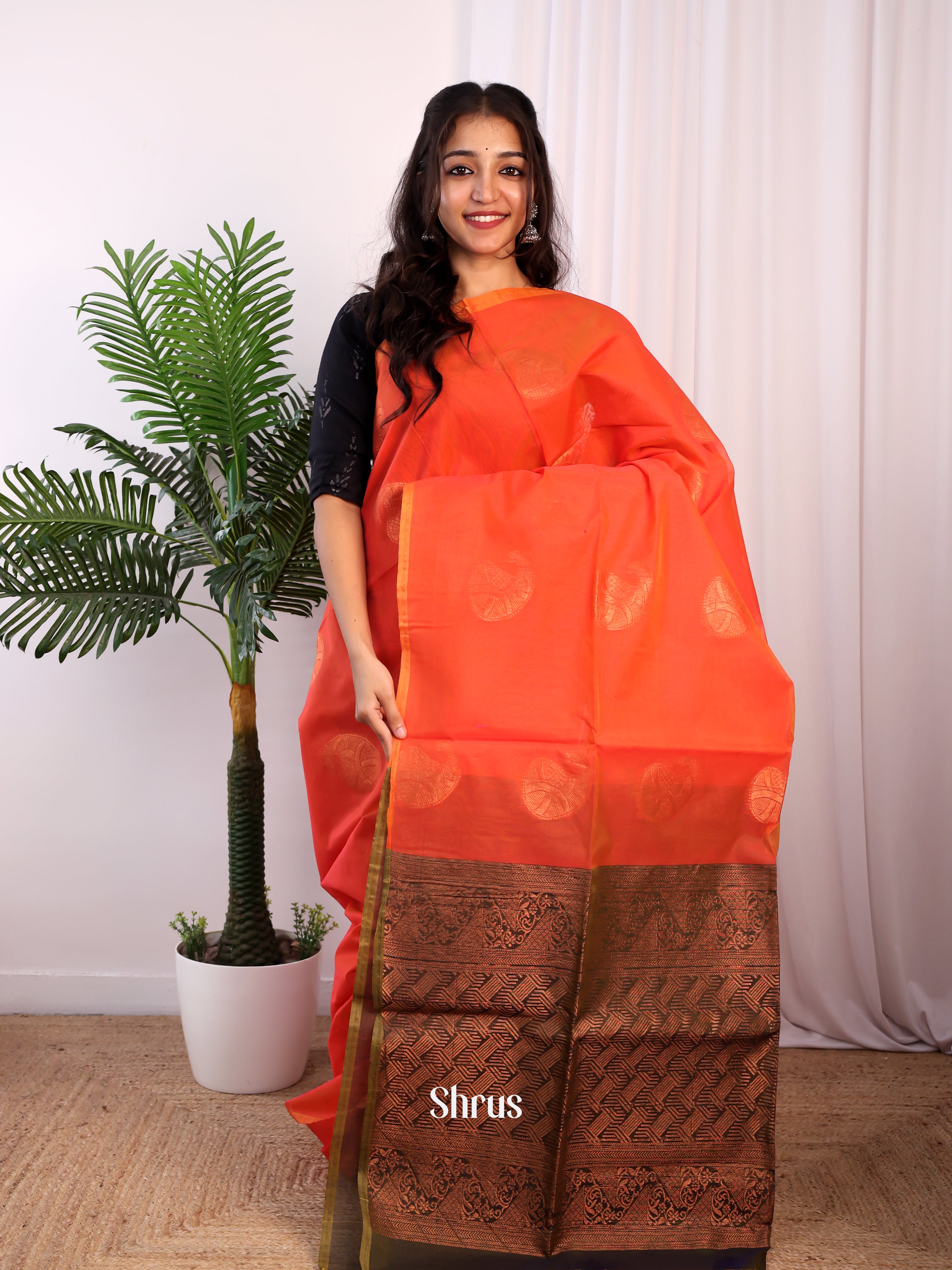CJS17125 - Semi Silkcotton Saree - Shop on Shrus.com