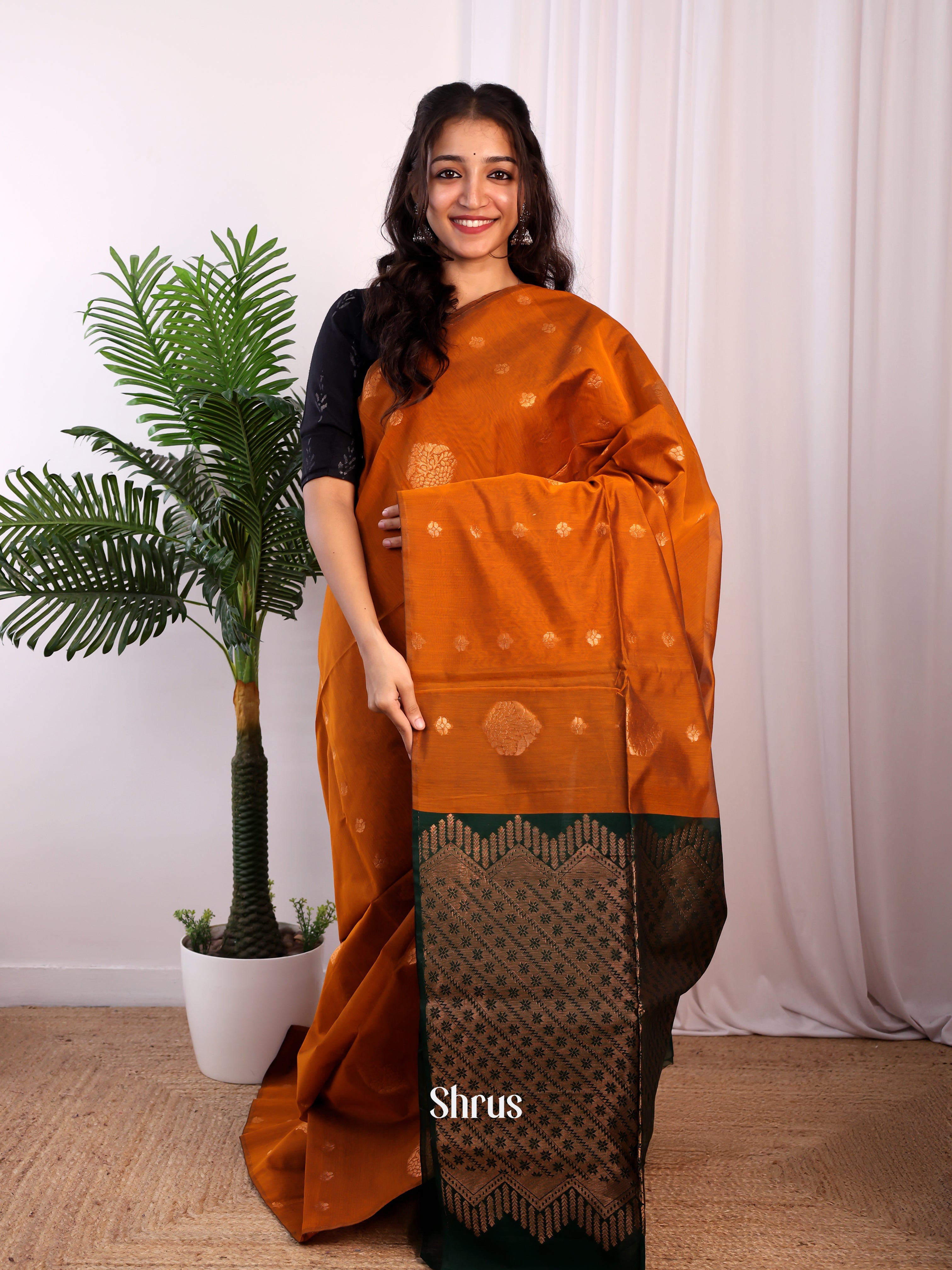CJS17145 - Semi Silkcotton Saree - Shop on Shrus.com