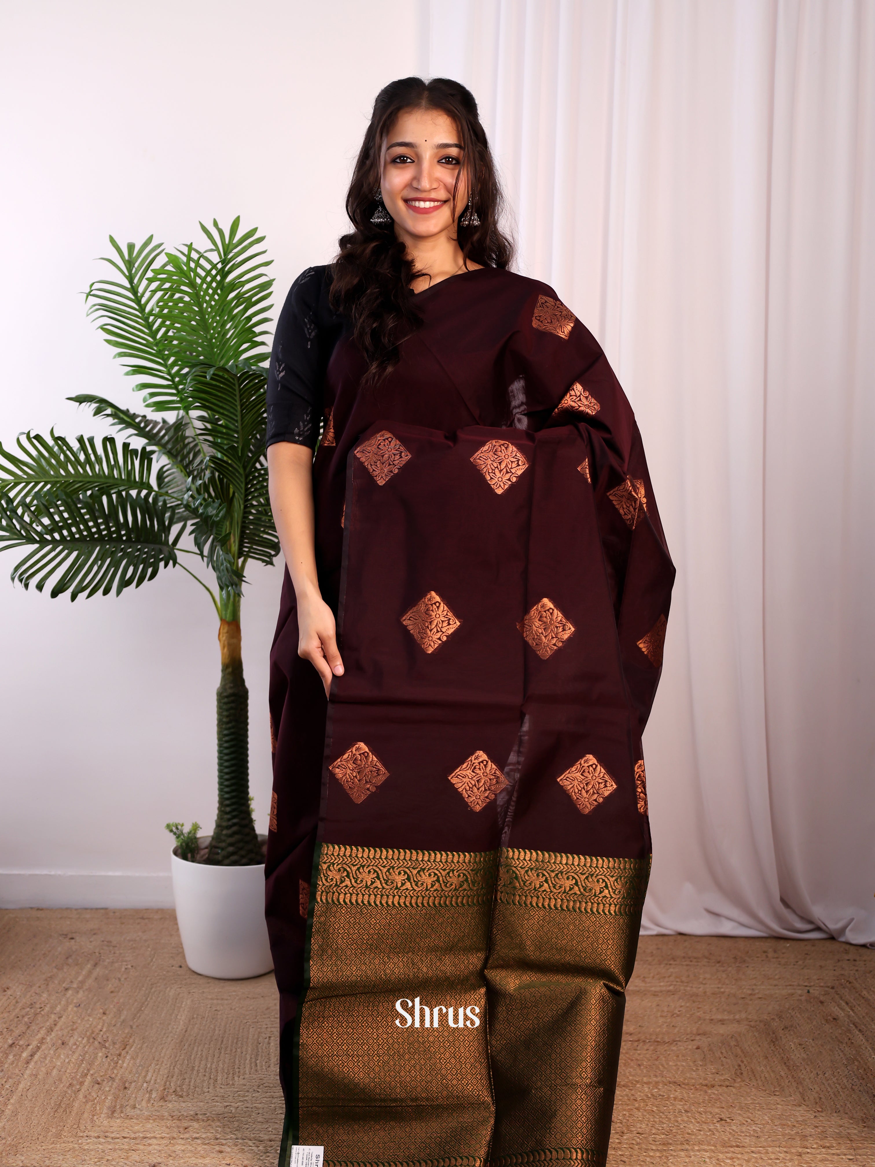 CJS17147 - Semi Silkcotton Saree - Shop on Shrus.com