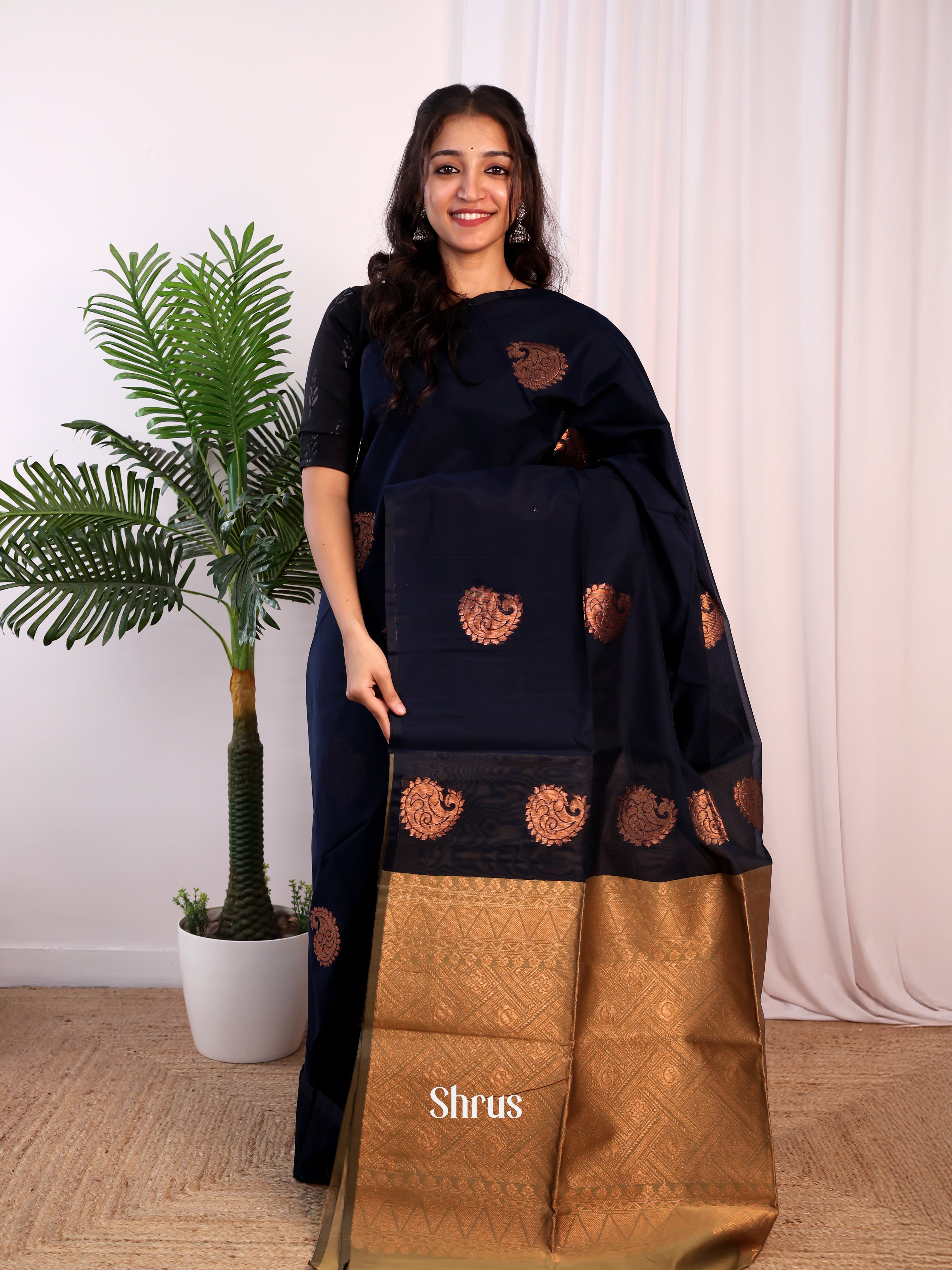 CJS17171 - Semi Silkcotton Saree - Shop on Shrus.com
