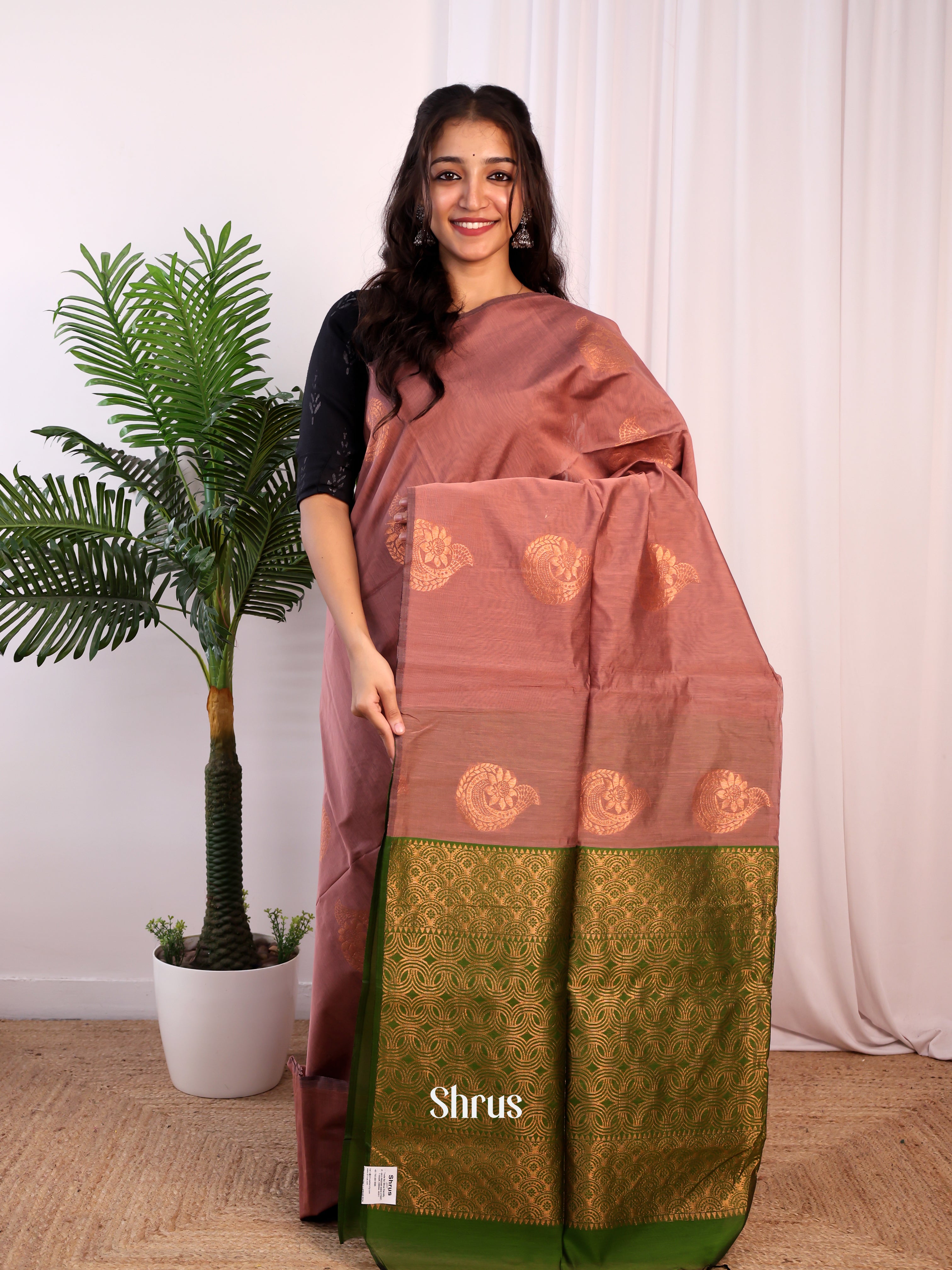 CJS17175 - Semi Silkcotton Saree - Shop on Shrus.com