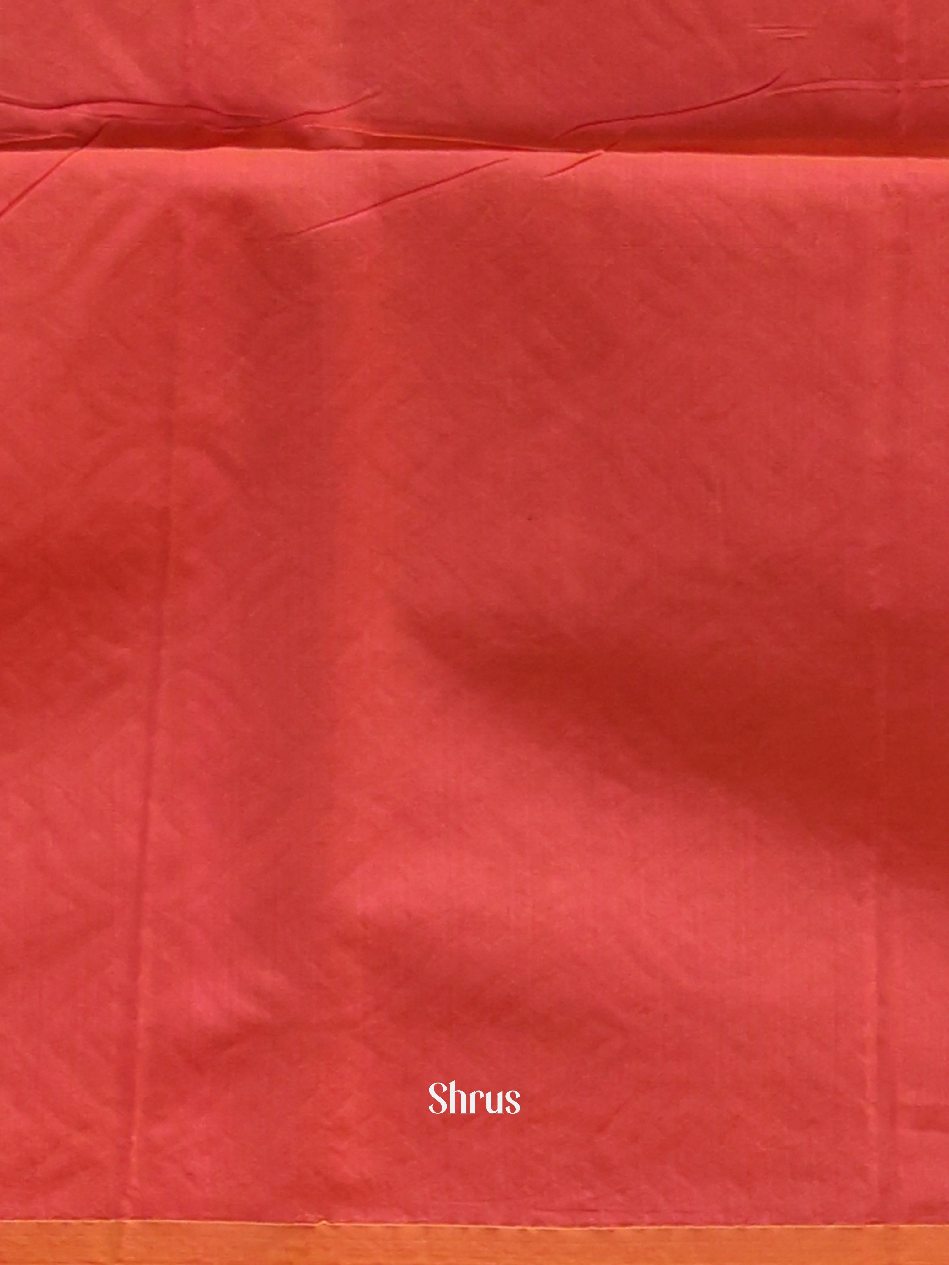 Teal Green & Orange - Semi Silkcotton Saree - Shop on Shrus.com