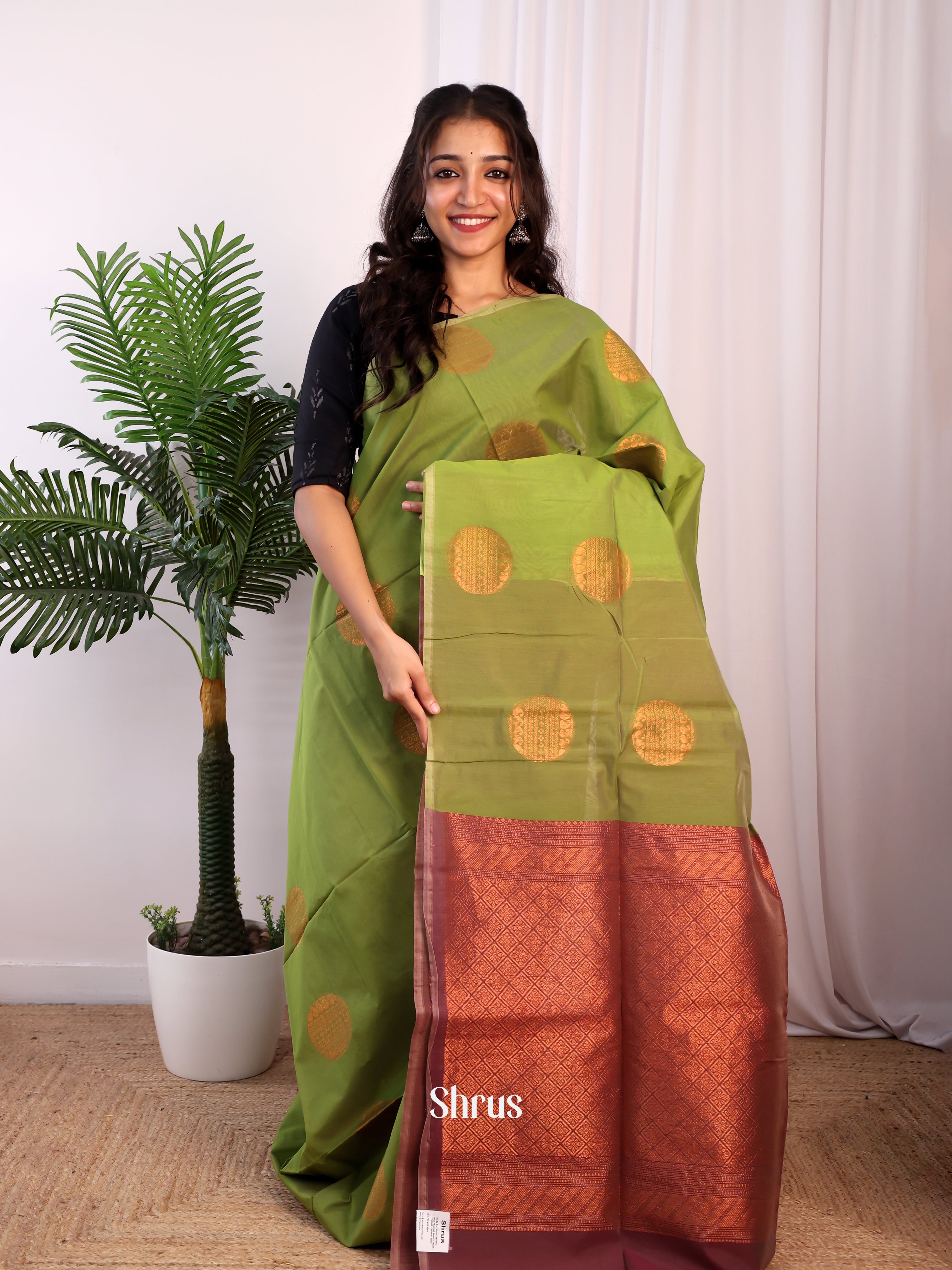 CJS17219 - Semi Silkcotton Saree - Shop on Shrus.com