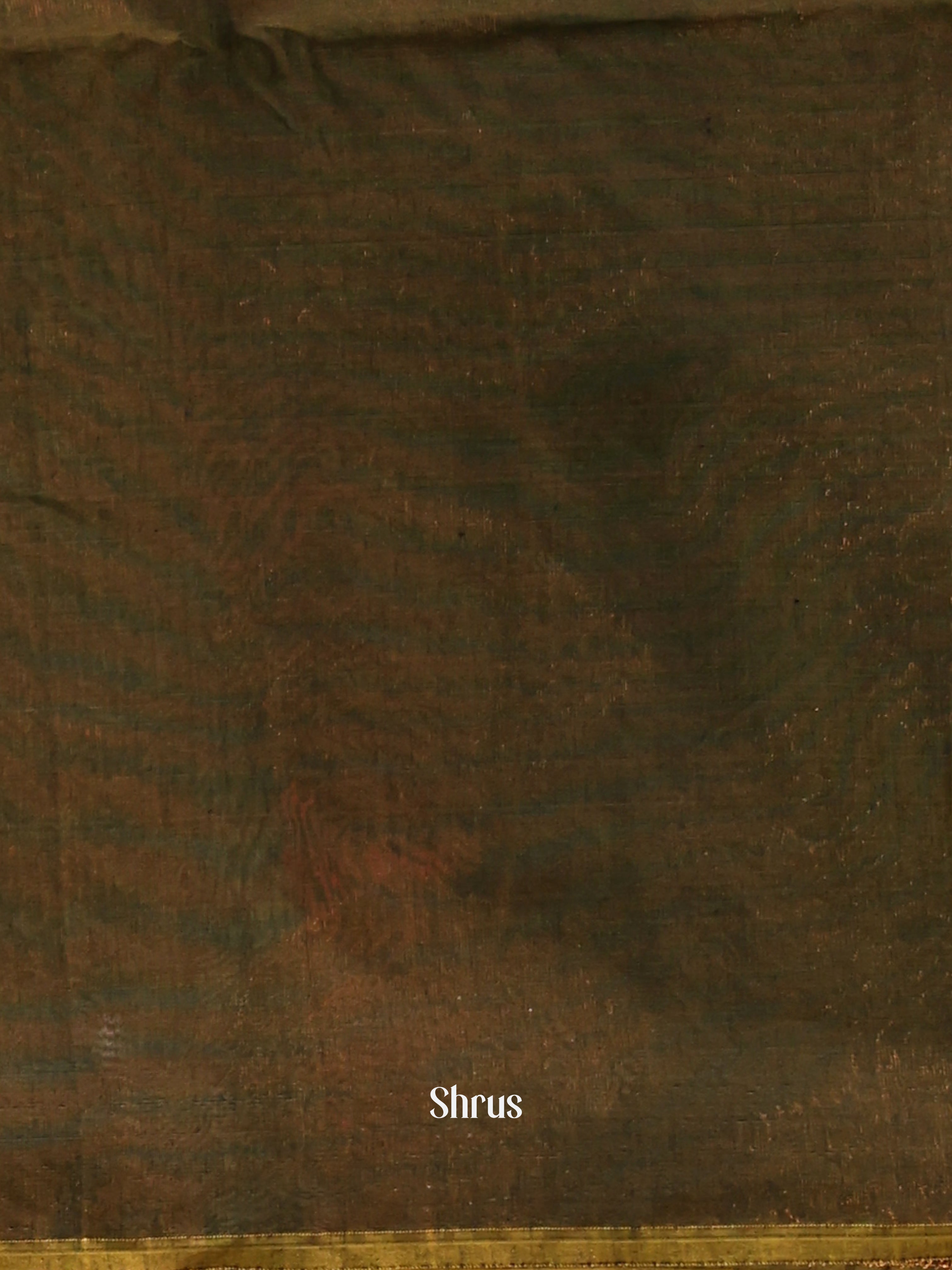 Mustard & Green- Semi Silkcotton Saree - Shop on Shrus.com