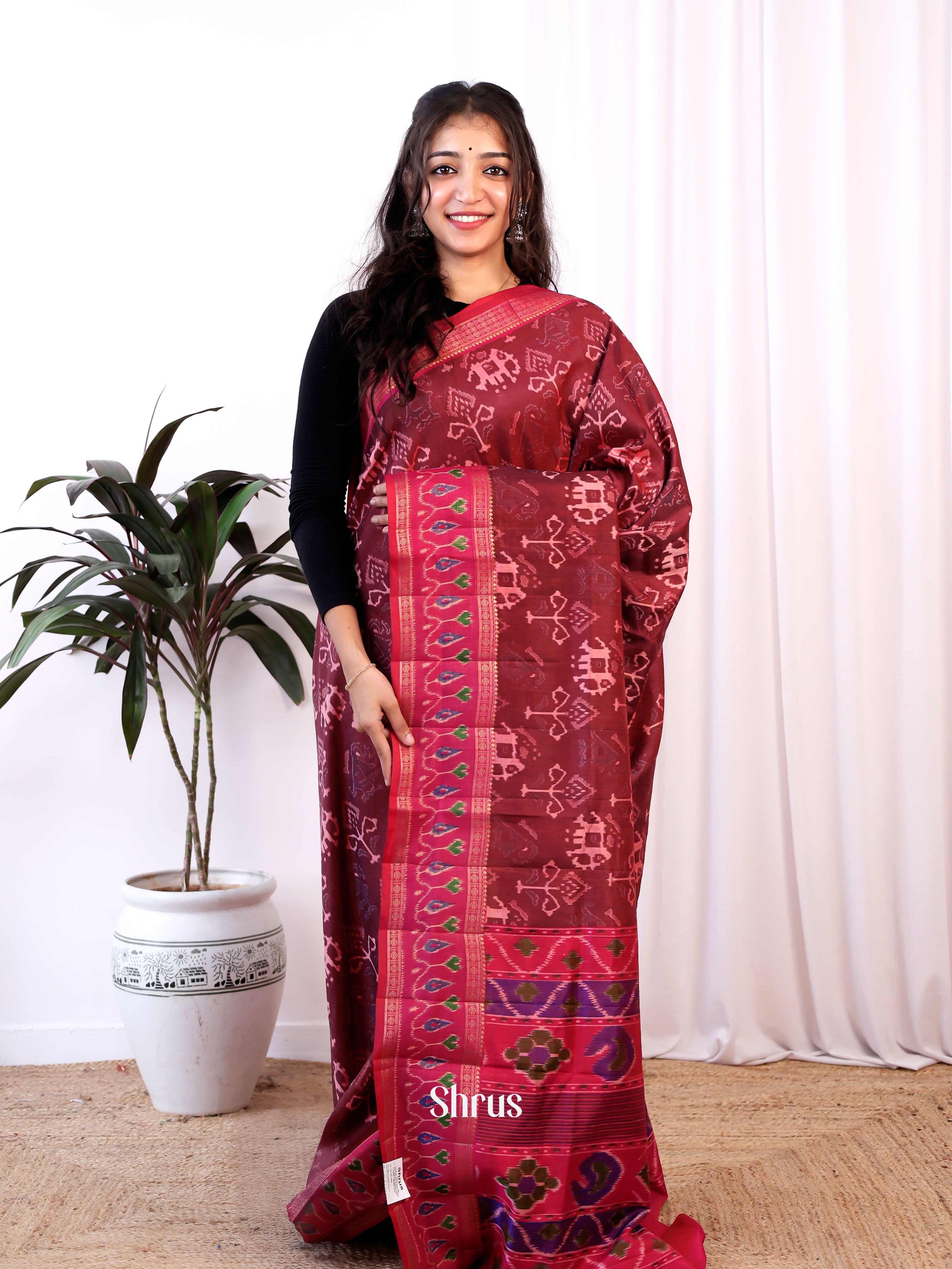 CJS17254 - Semi Patola Saree - Shop on Shrus.com