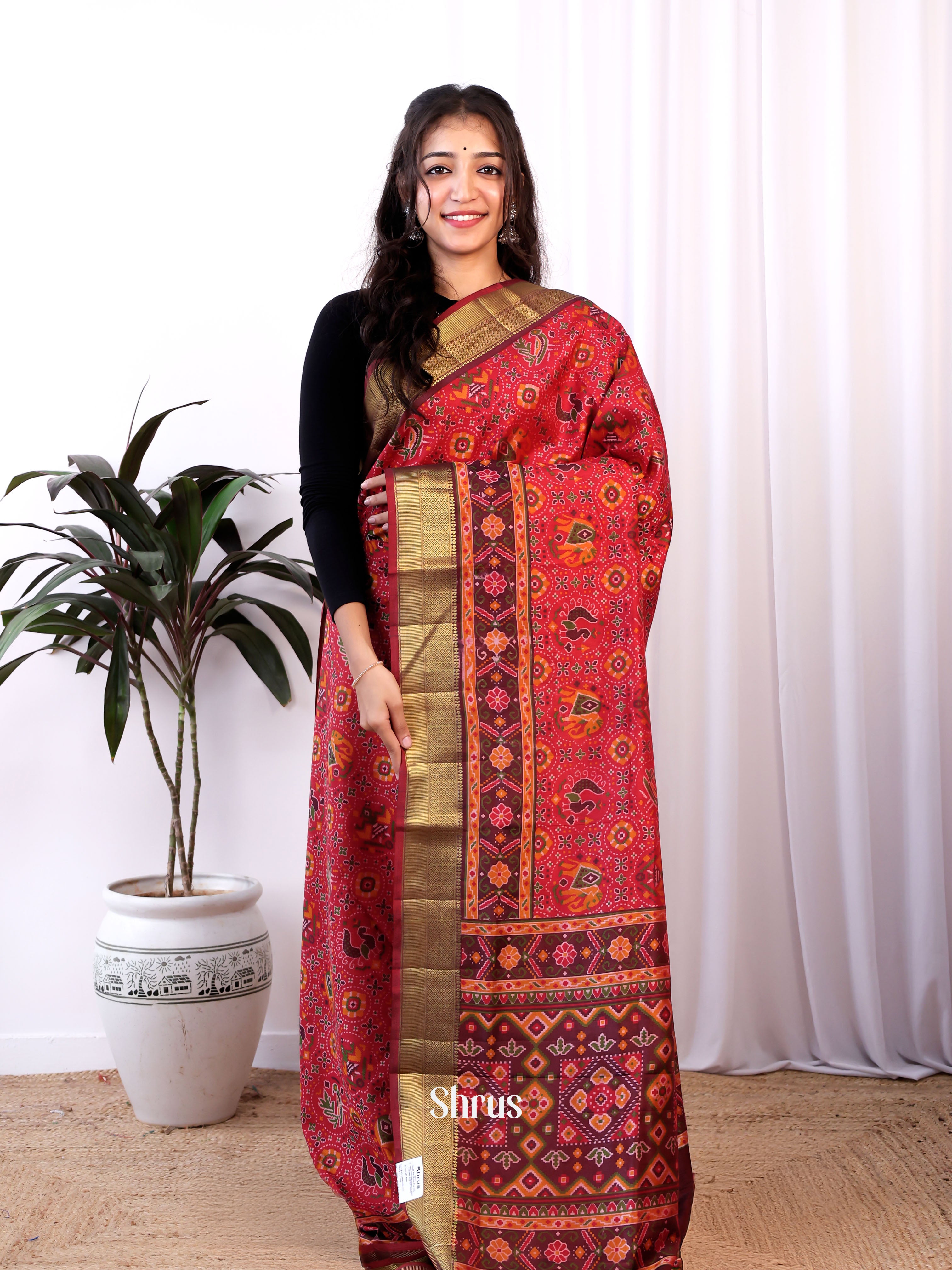 CJS17255 - Semi Patola Saree - Shop on Shrus.com