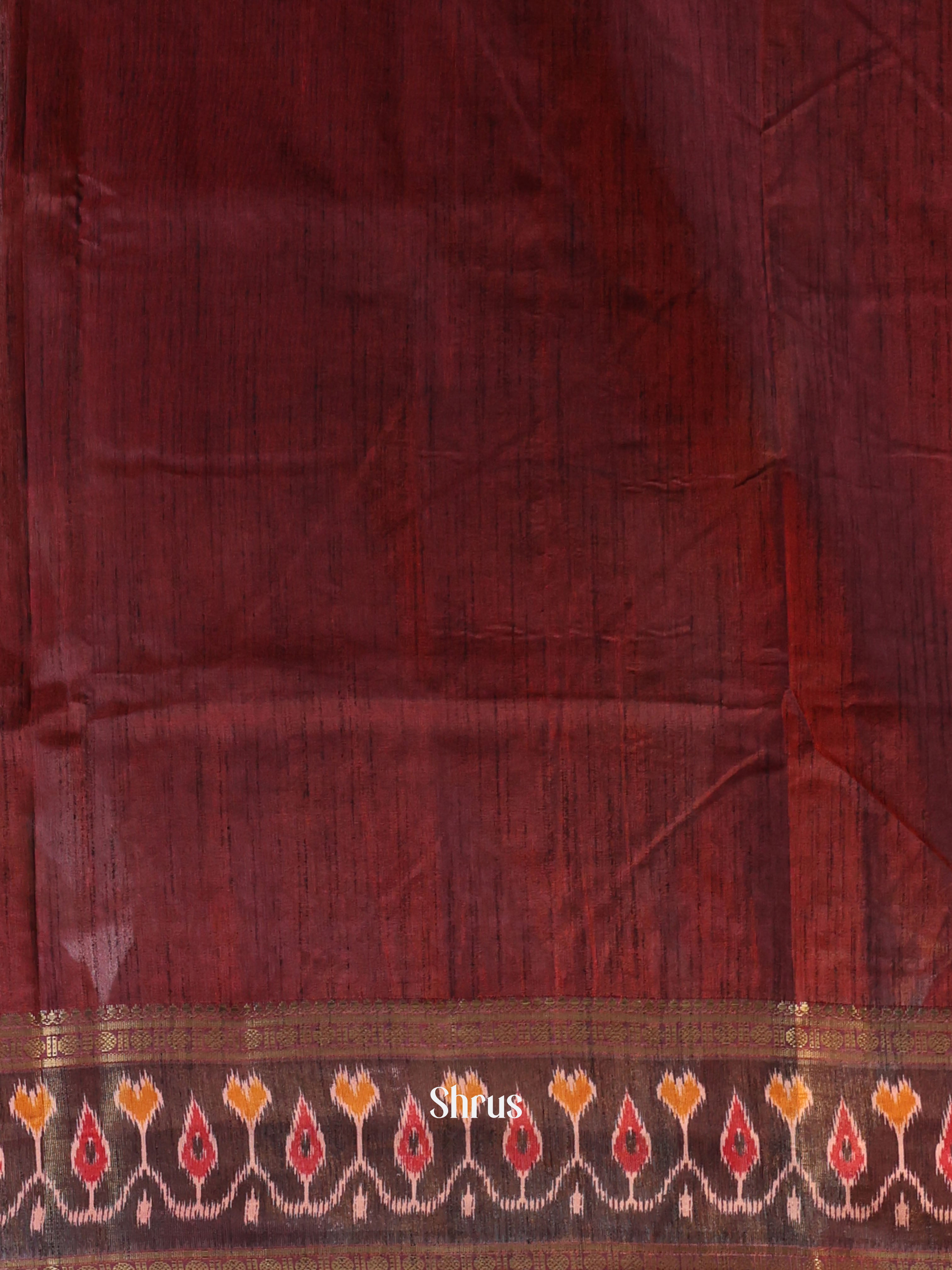 Red & Brown - Semi Patola Saree - Shop on Shrus.com