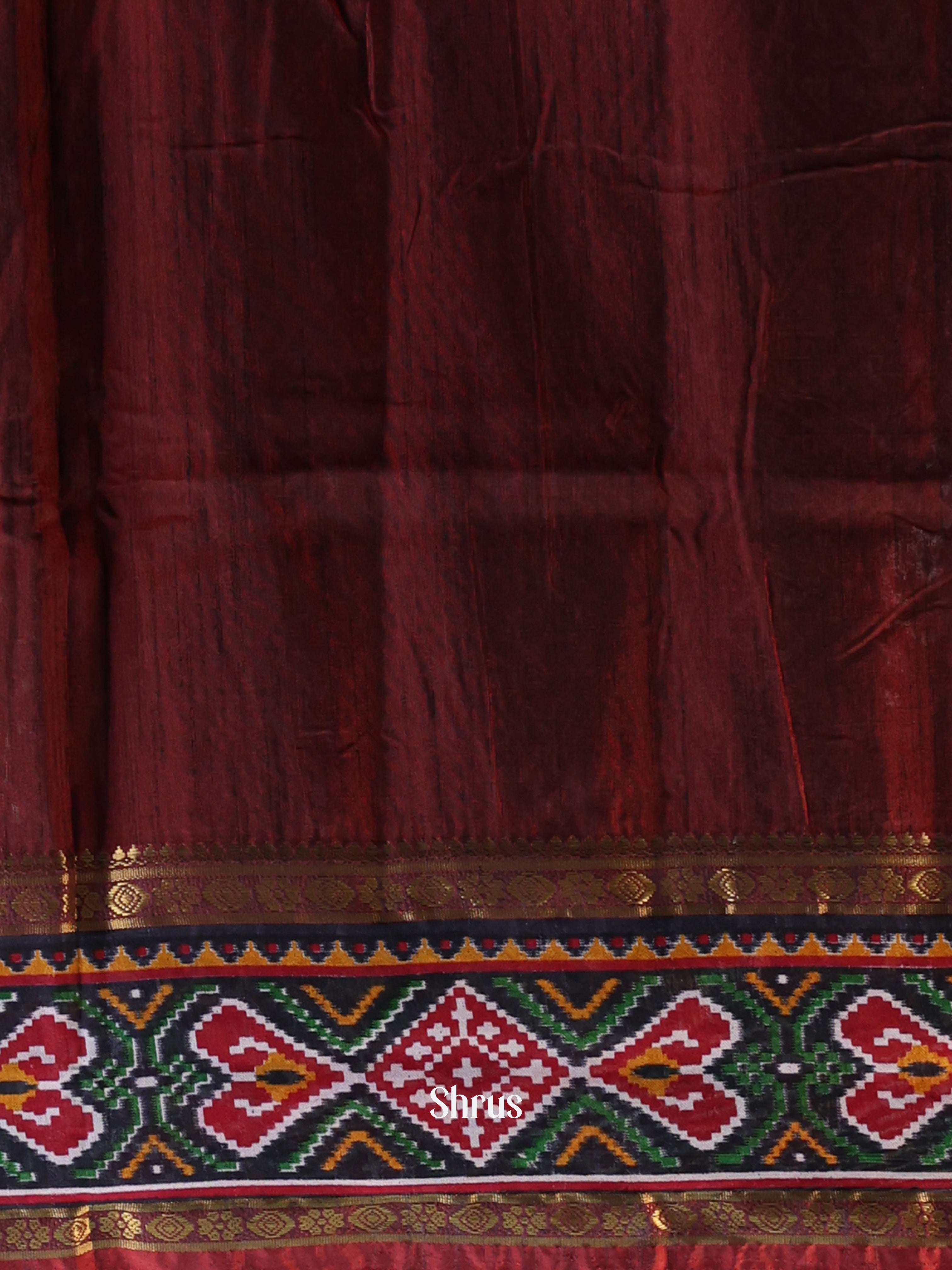 Red & Maroon - Semi Patola Saree - Shop on Shrus.com