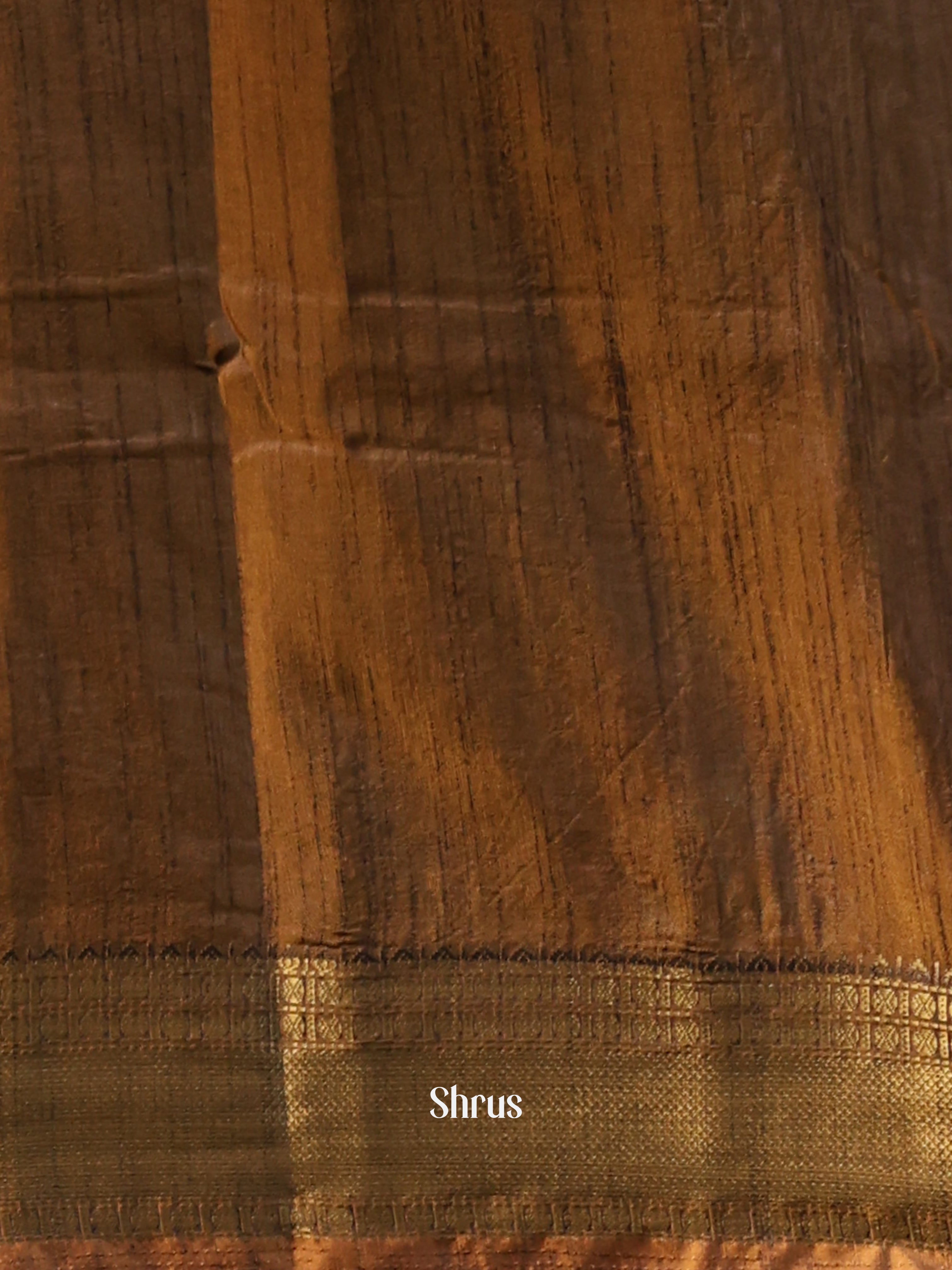 Mustard & brown - Semi Patola Saree - Shop on Shrus.com