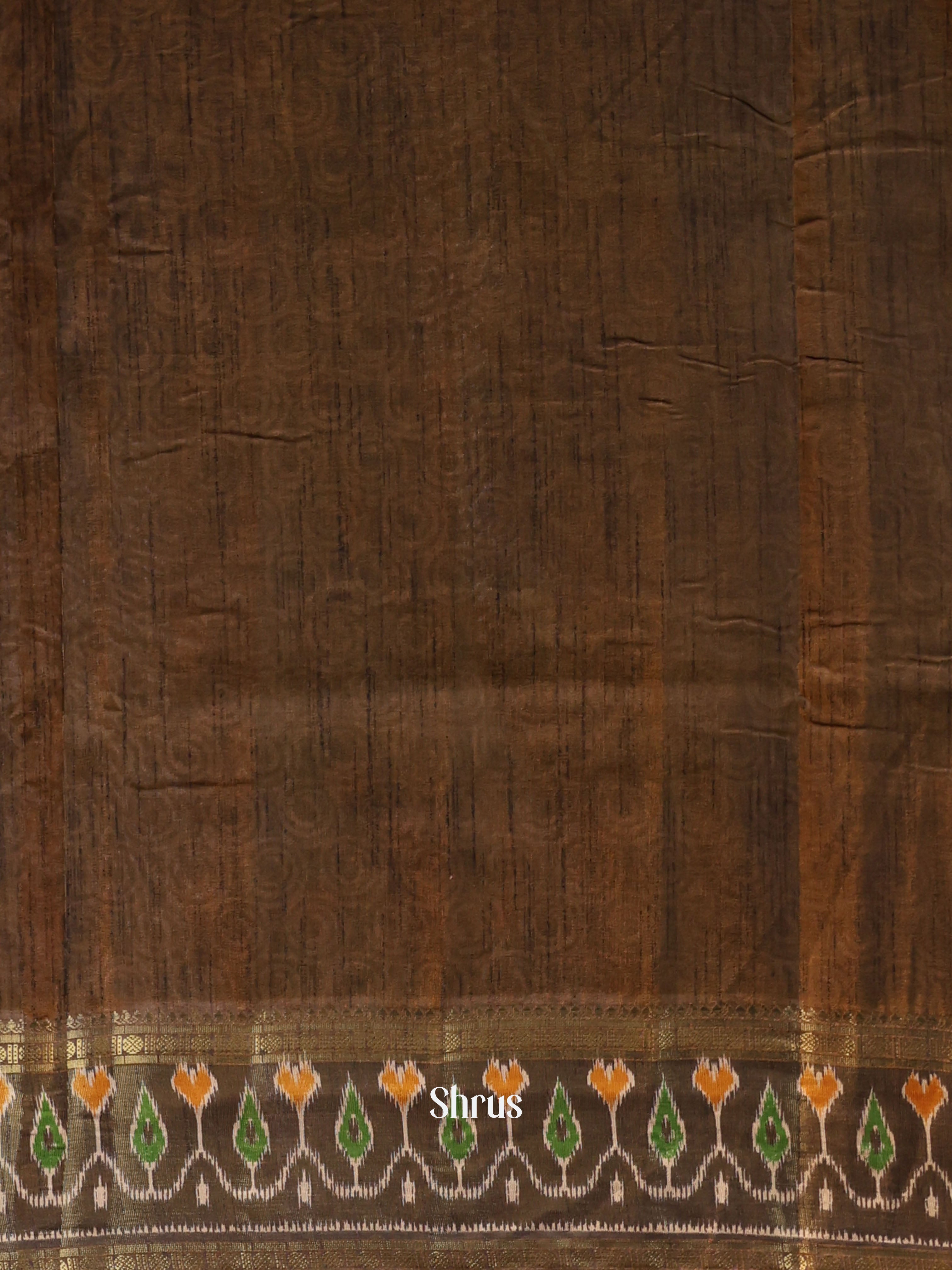 Brown - Semi Patola Saree - Shop on Shrus.com