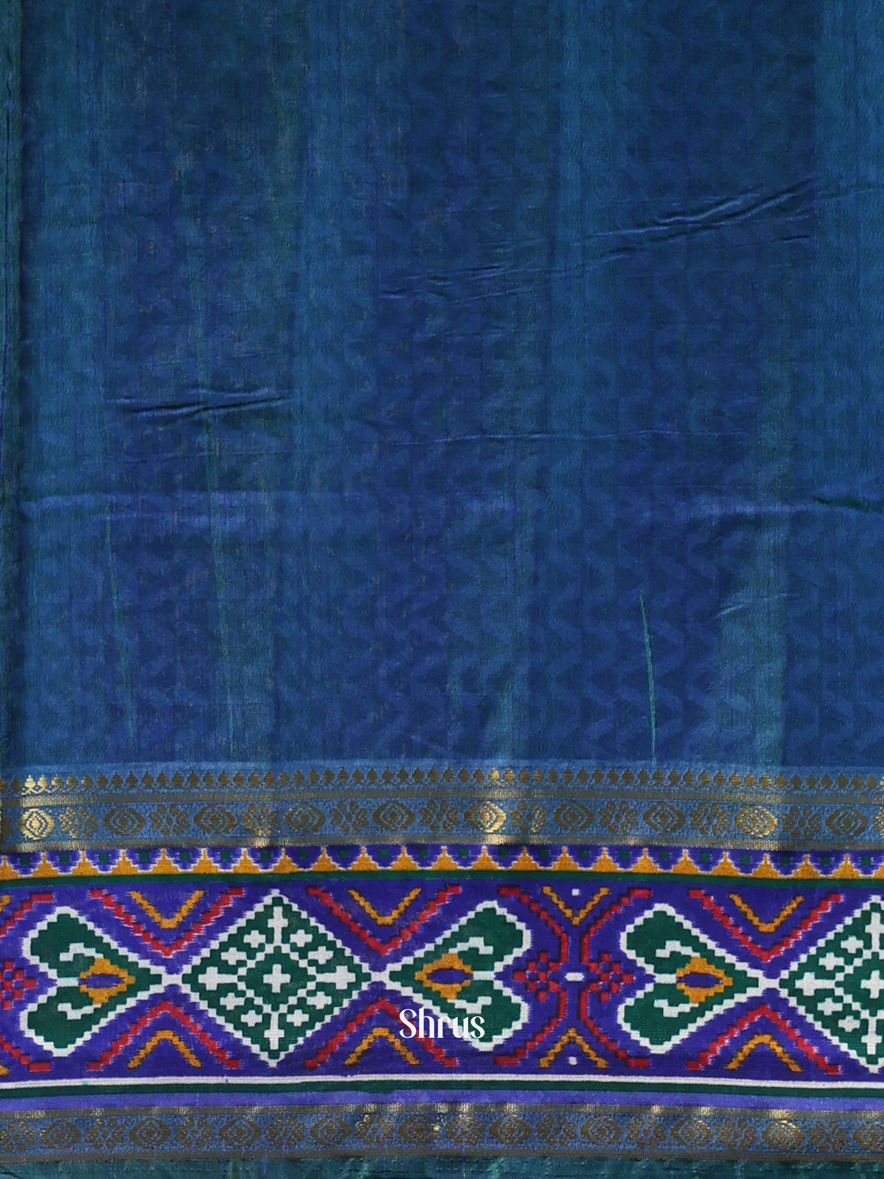 Green & Blue- Semi Patola Saree - Shop on Shrus.com