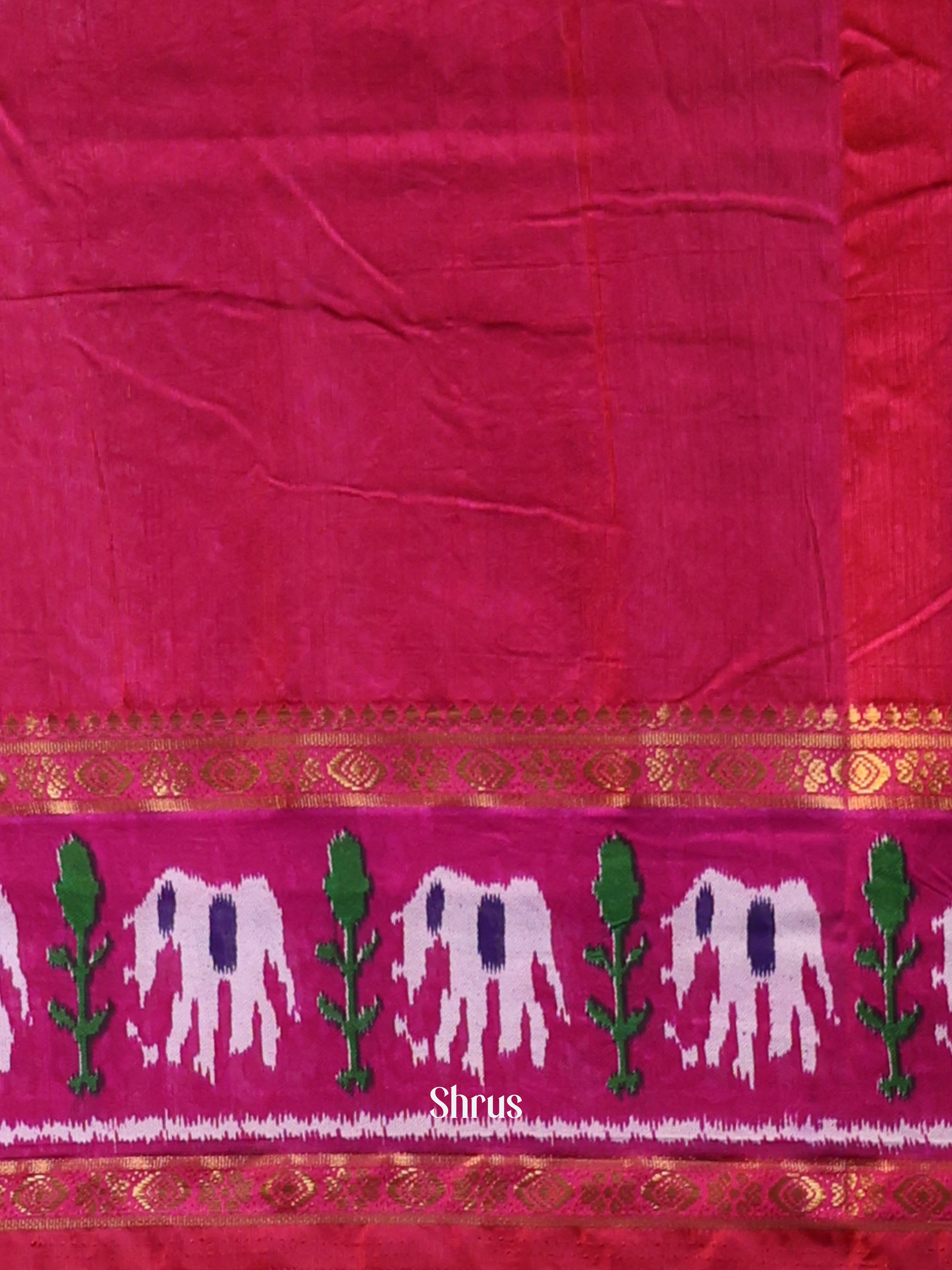 Purple & Pink - Semi Patola Saree - Shop on Shrus.com