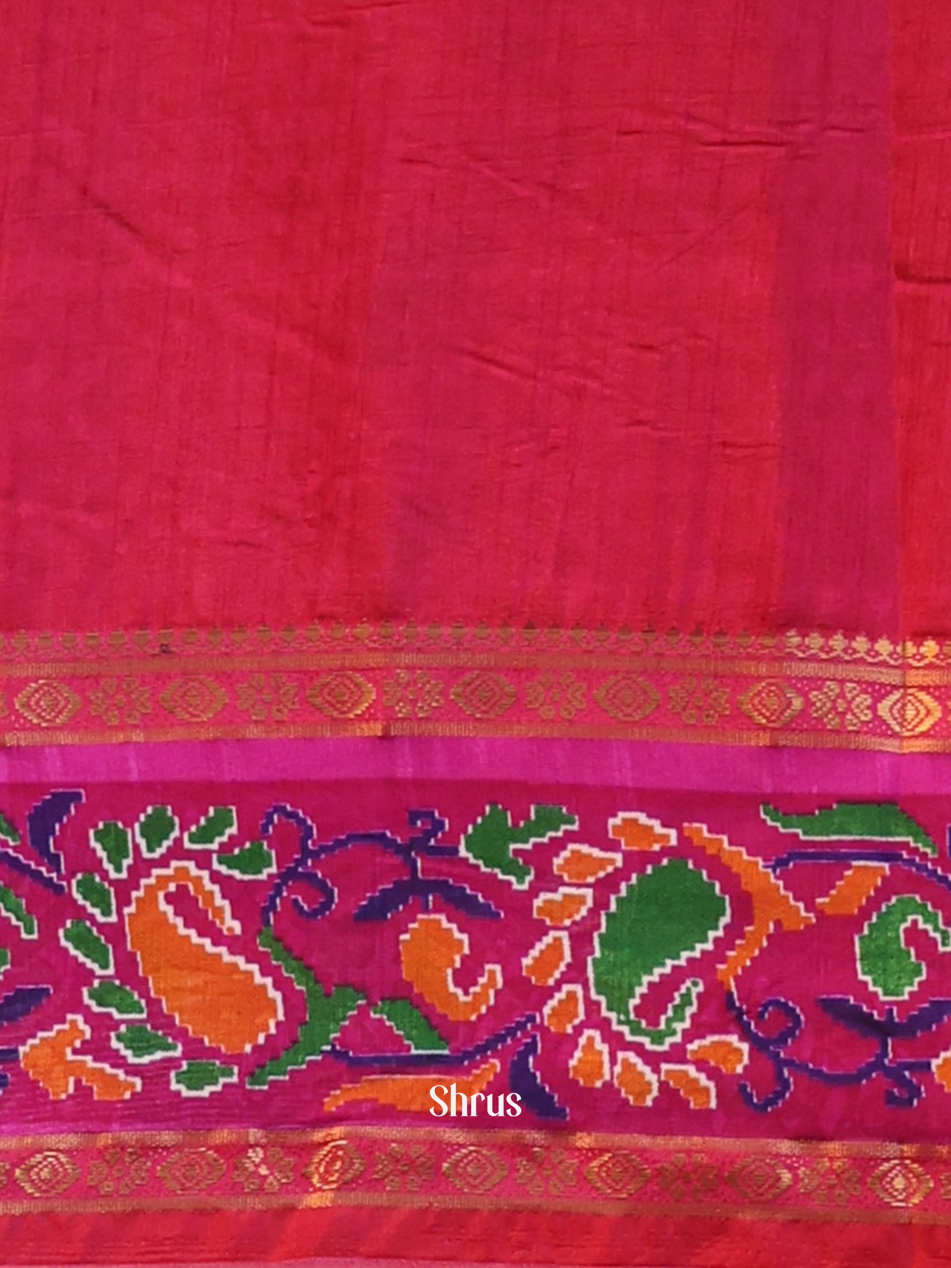 Purple & Pink - Semi Patola Saree - Shop on Shrus.com