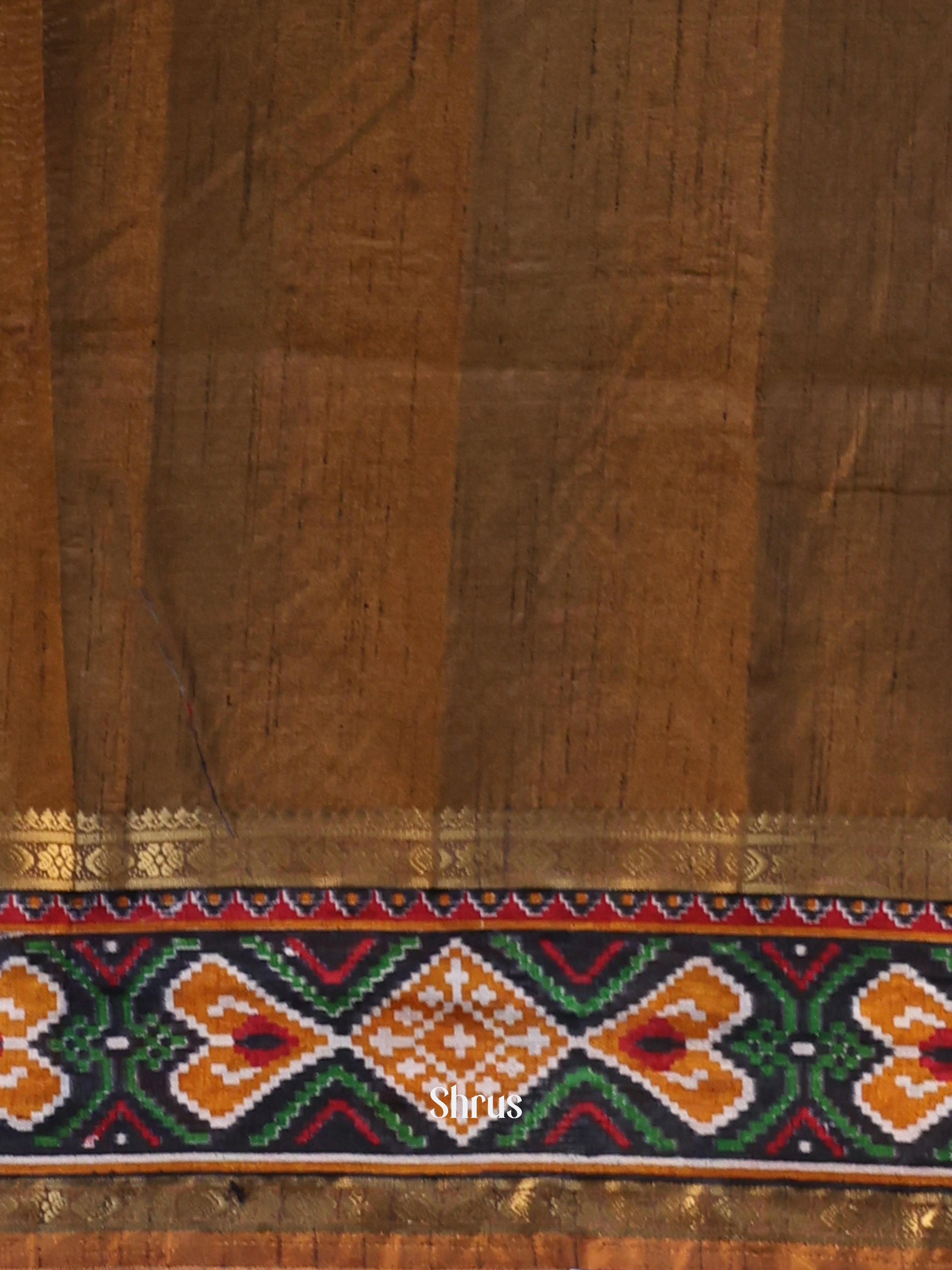 Mustard & Green - Semi Patola Saree - Shop on Shrus.com