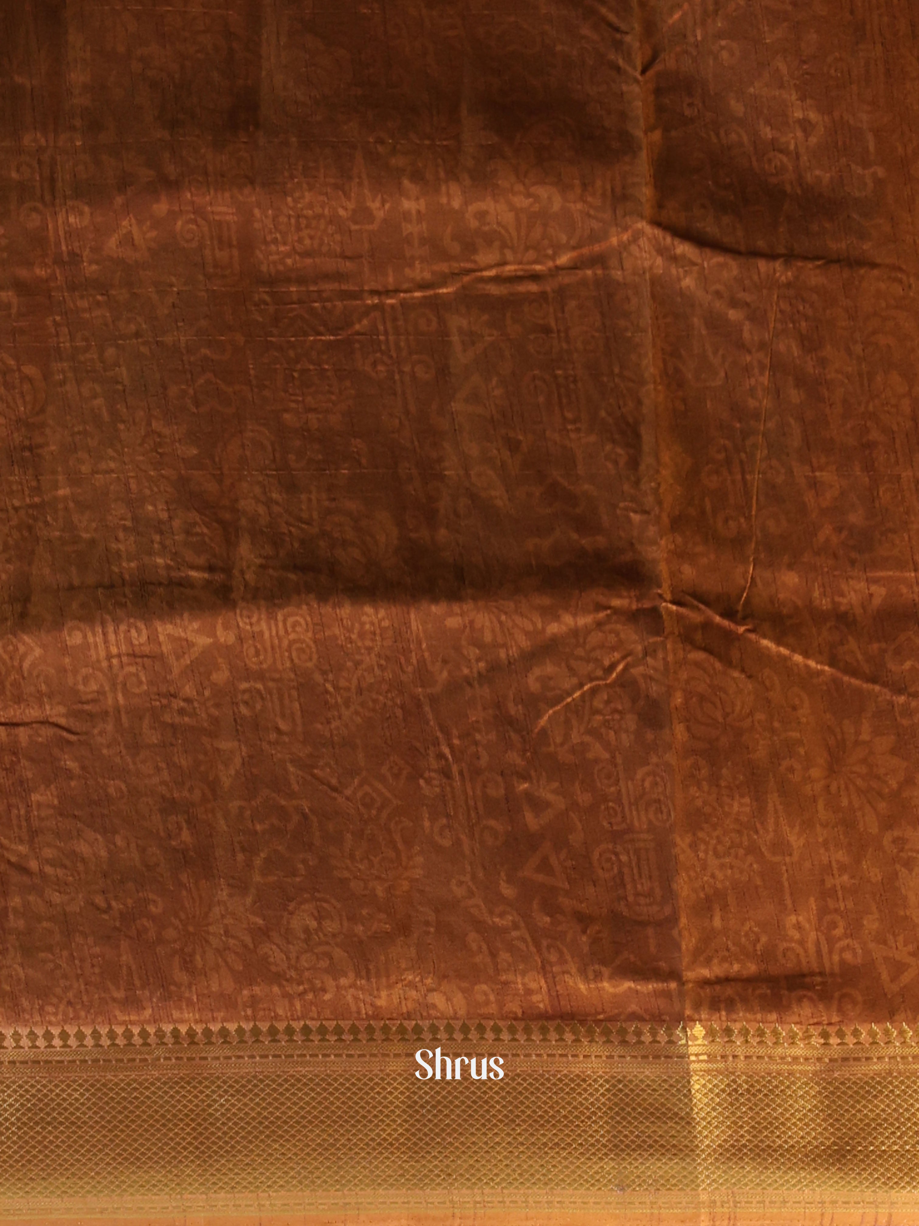 Green & Brown - Semi Patola Saree - Shop on Shrus.com