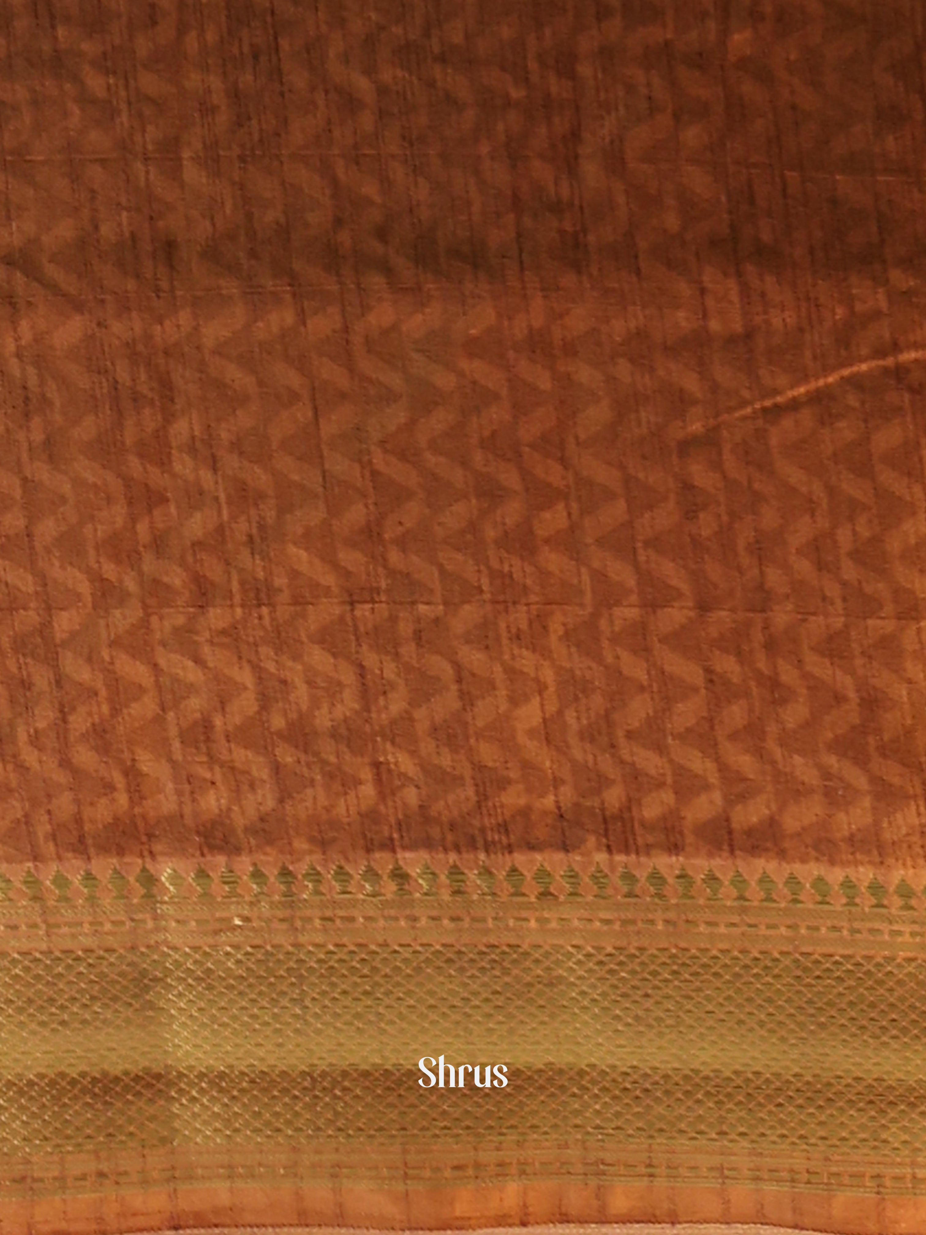 Blue & Brown - Semi Patola Saree - Shop on Shrus.com