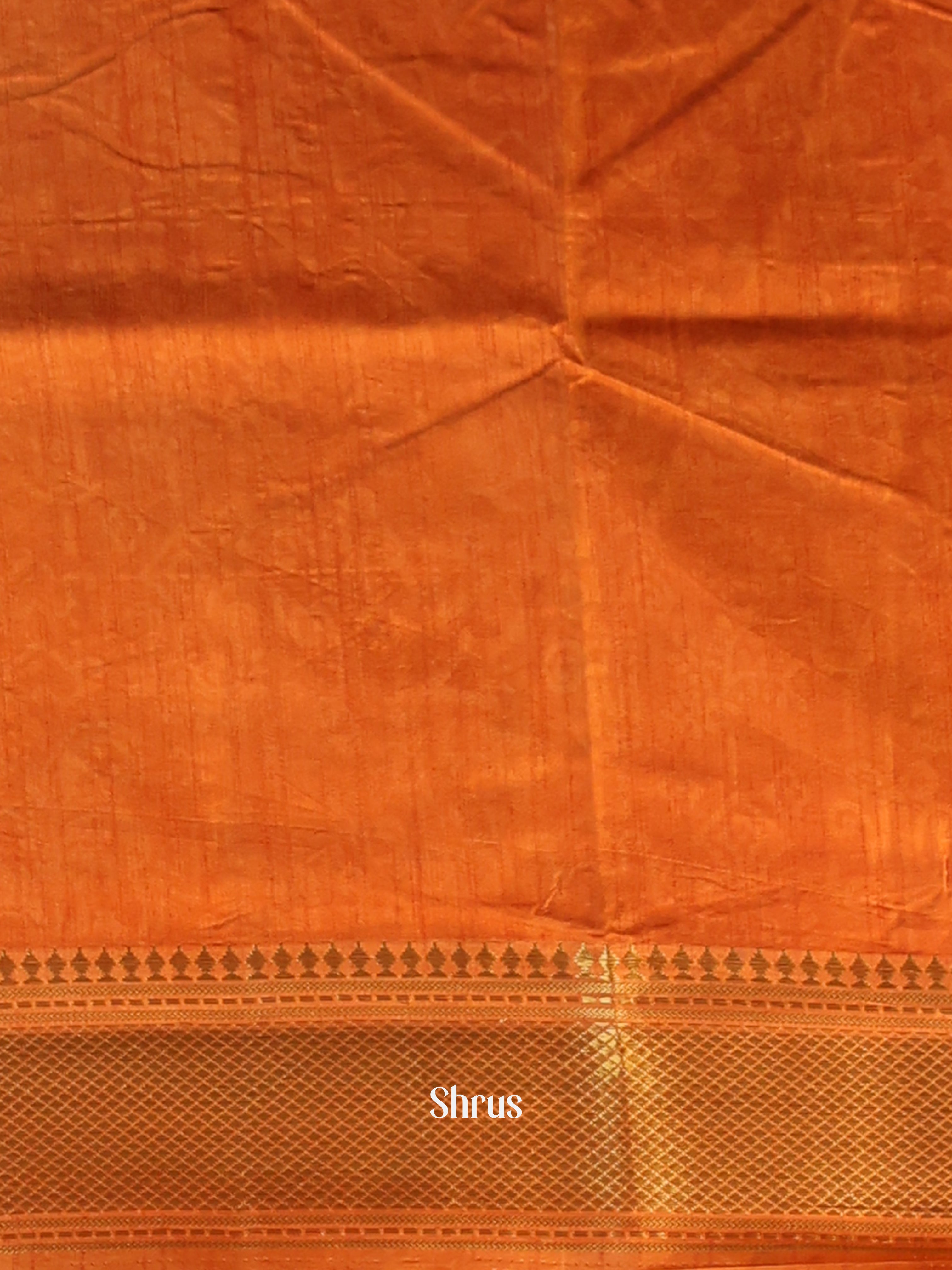 Brown & Orange - Semi Patola Saree - Shop on Shrus.com