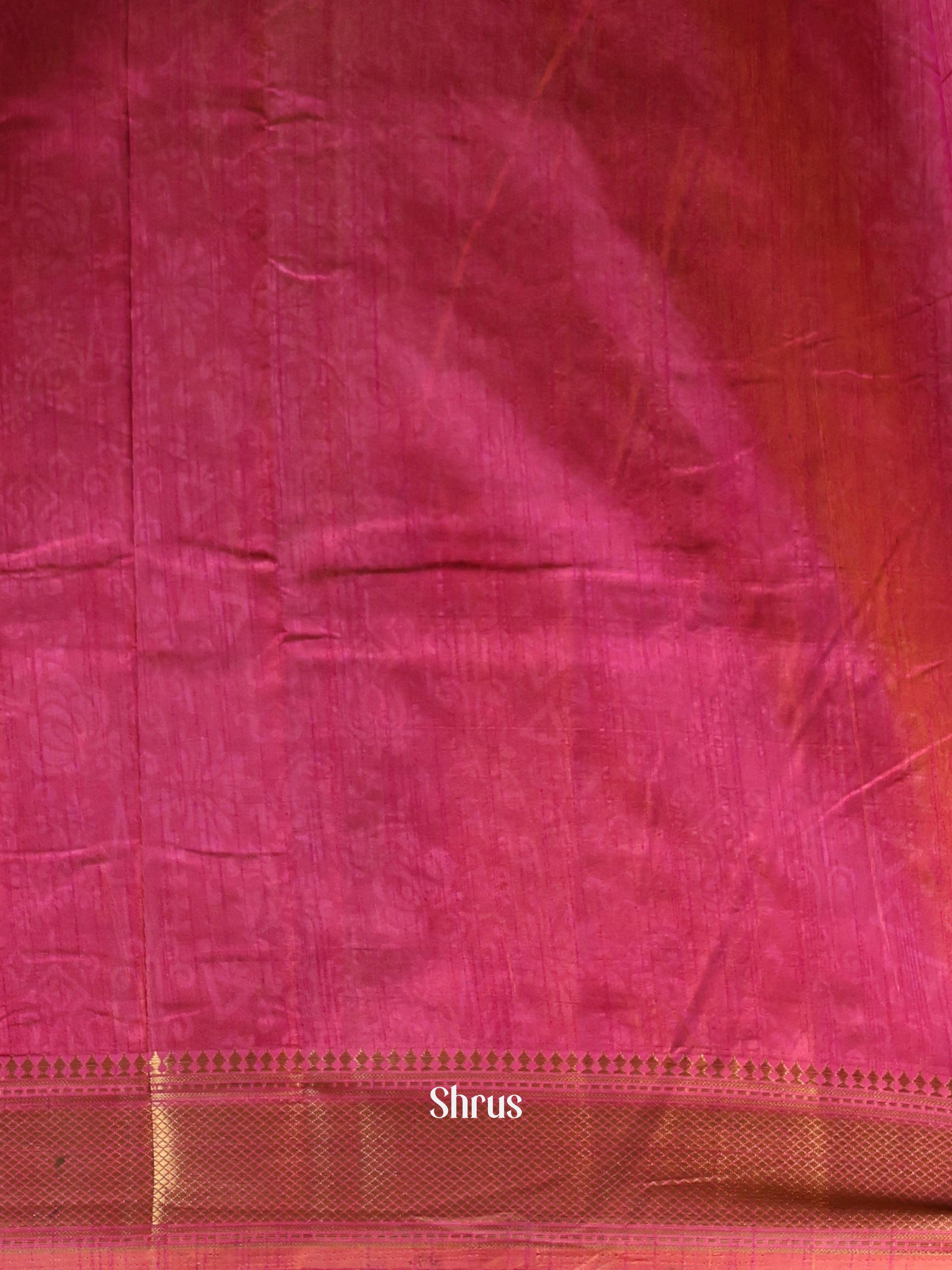 Blue & Pink- Semi Patola Saree - Shop on Shrus.com