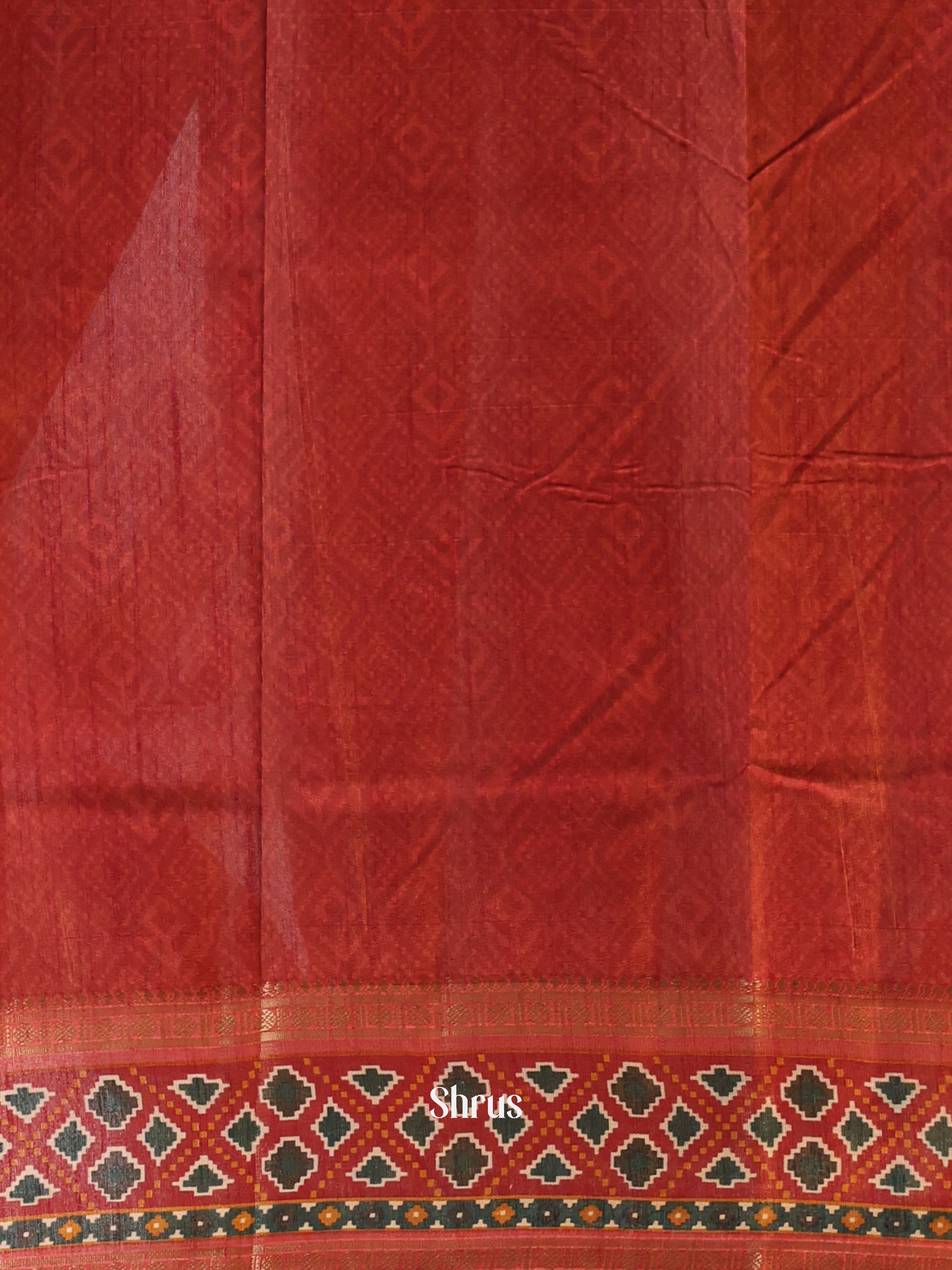 Green & Brick - Semi Patola Saree - Shop on Shrus.com