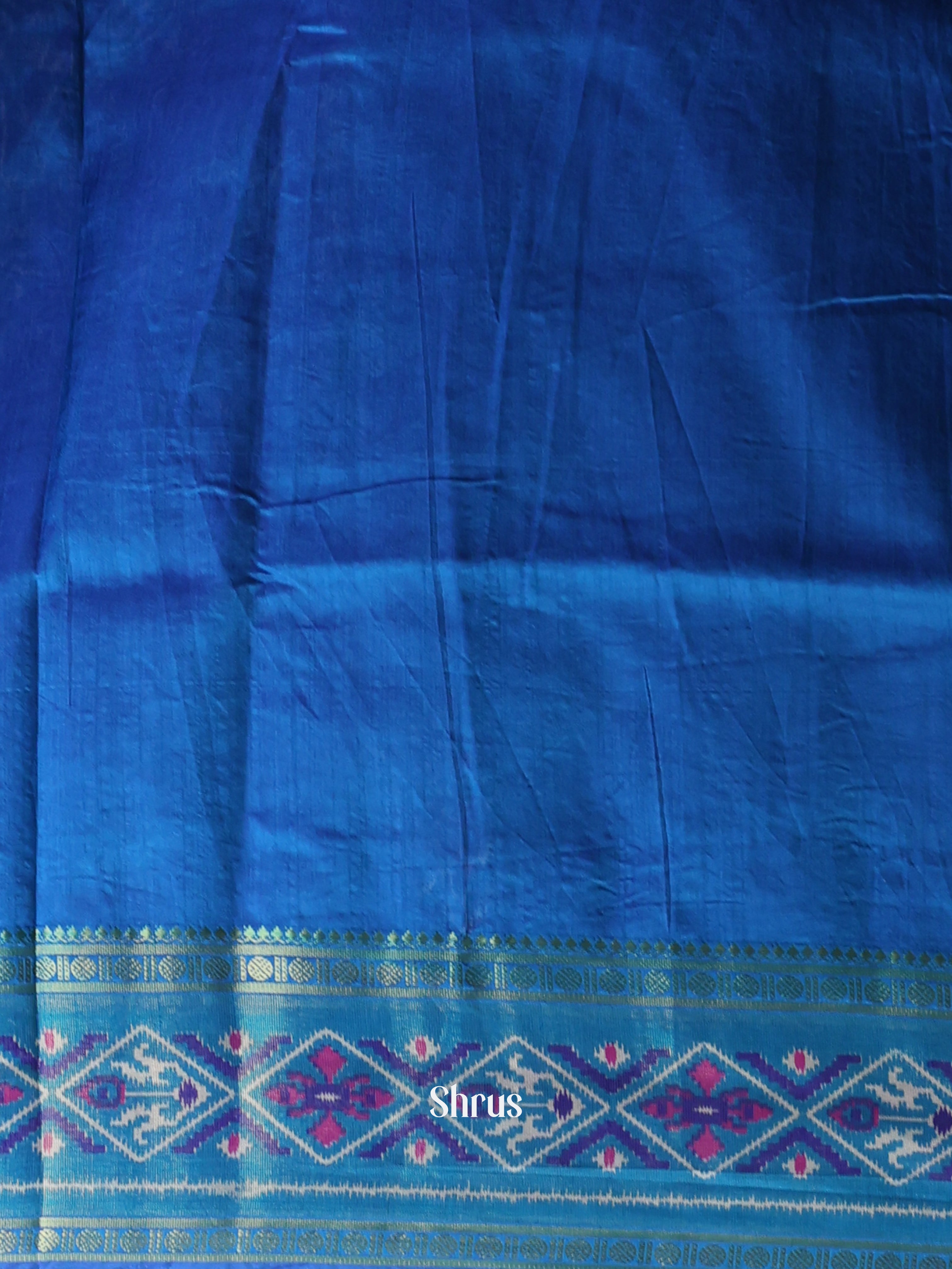 Purple & Blue - Semi Patola Saree - Shop on Shrus.com