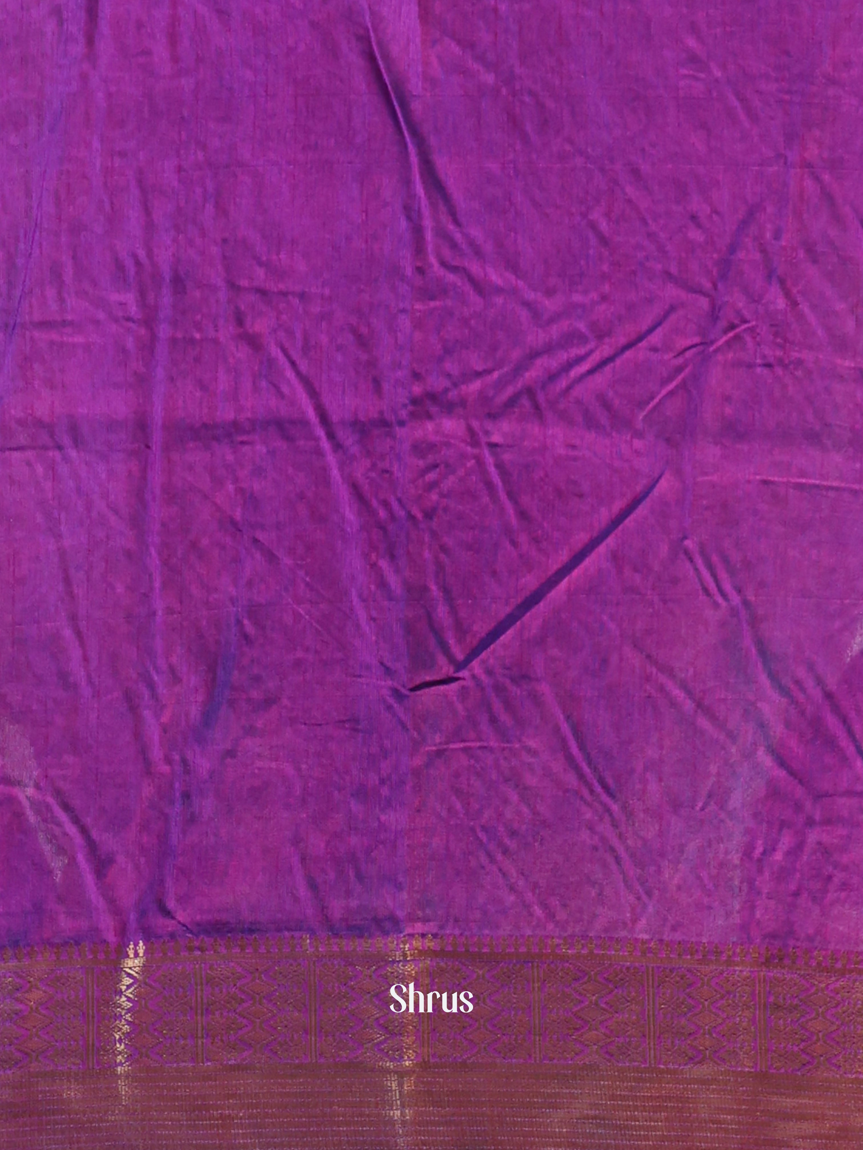 Blue & Purple - Semi Patola Saree - Shop on Shrus.com