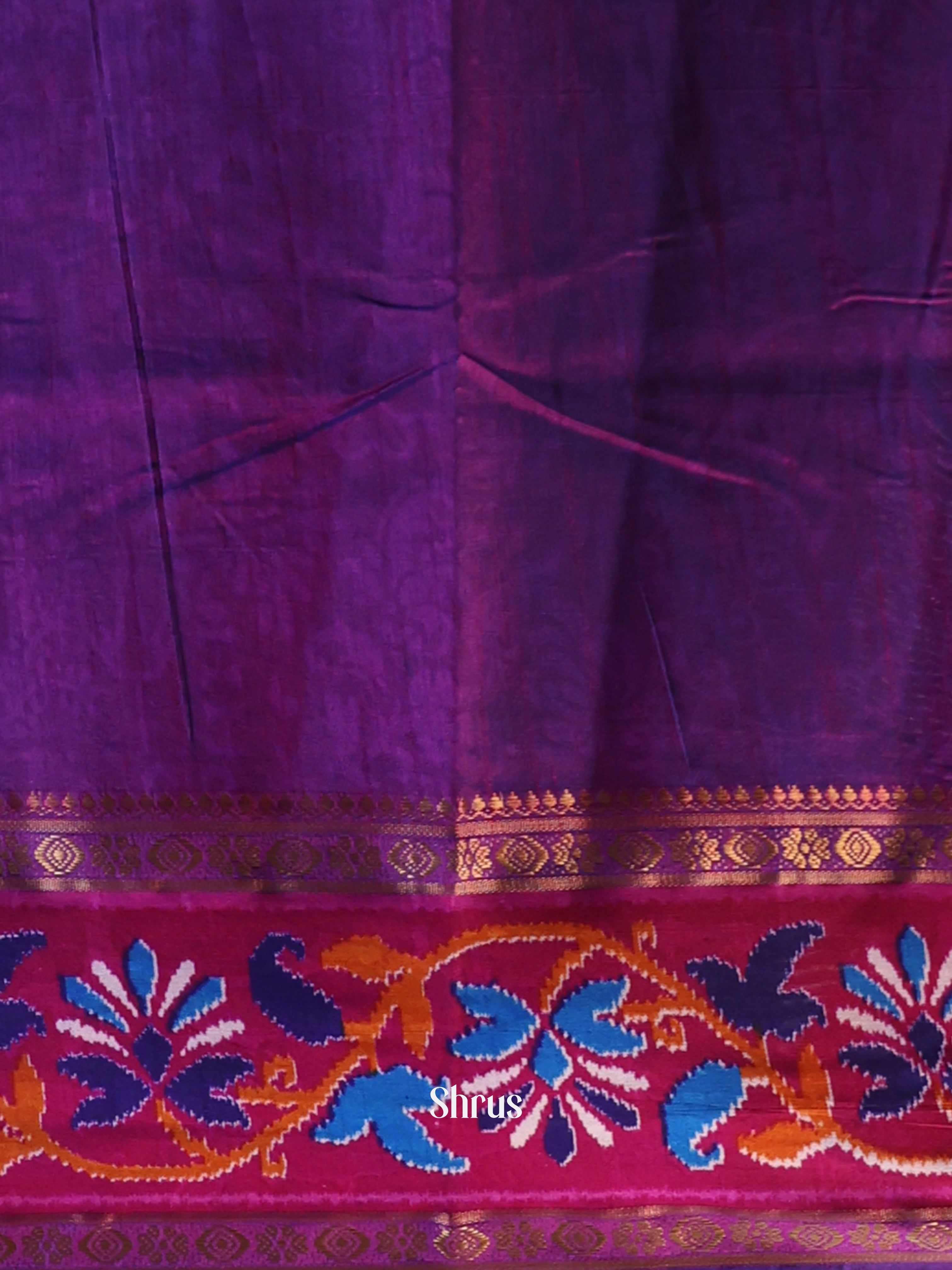 Blue & Purple - Semi Patola Saree - Shop on Shrus.com