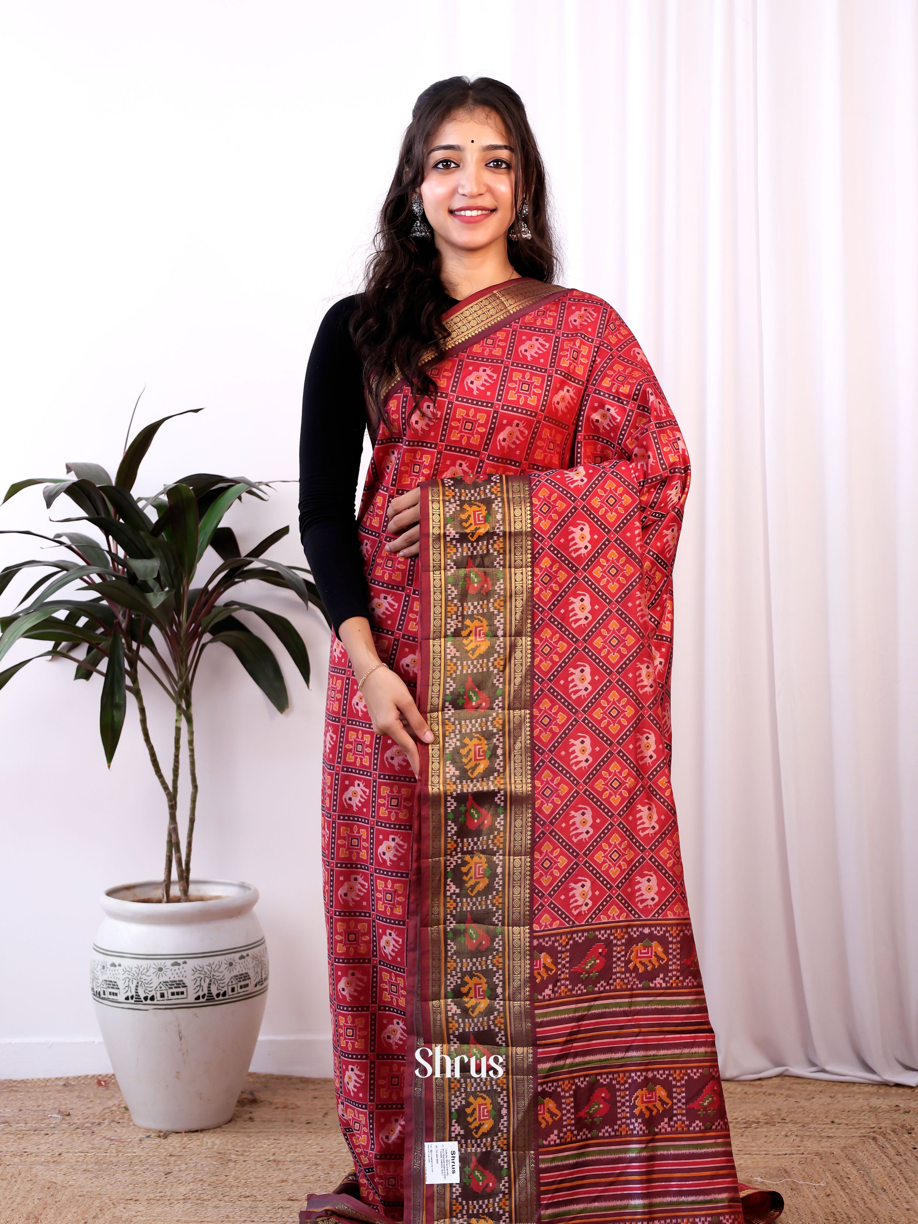 CJS17339 - Semi Patola Saree - Shop on Shrus.com