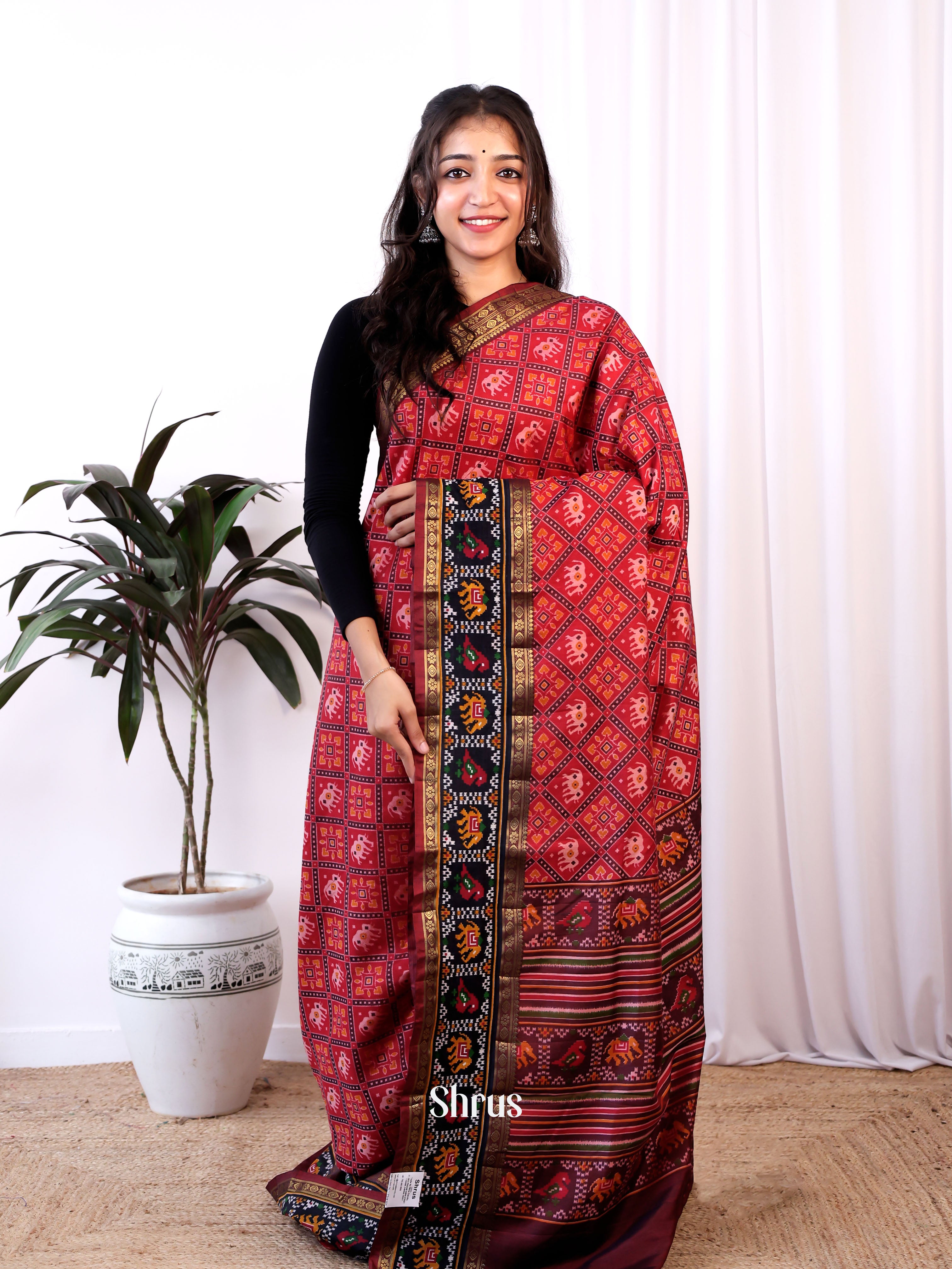 CJS17340 - Semi Patola Saree - Shop on Shrus.com