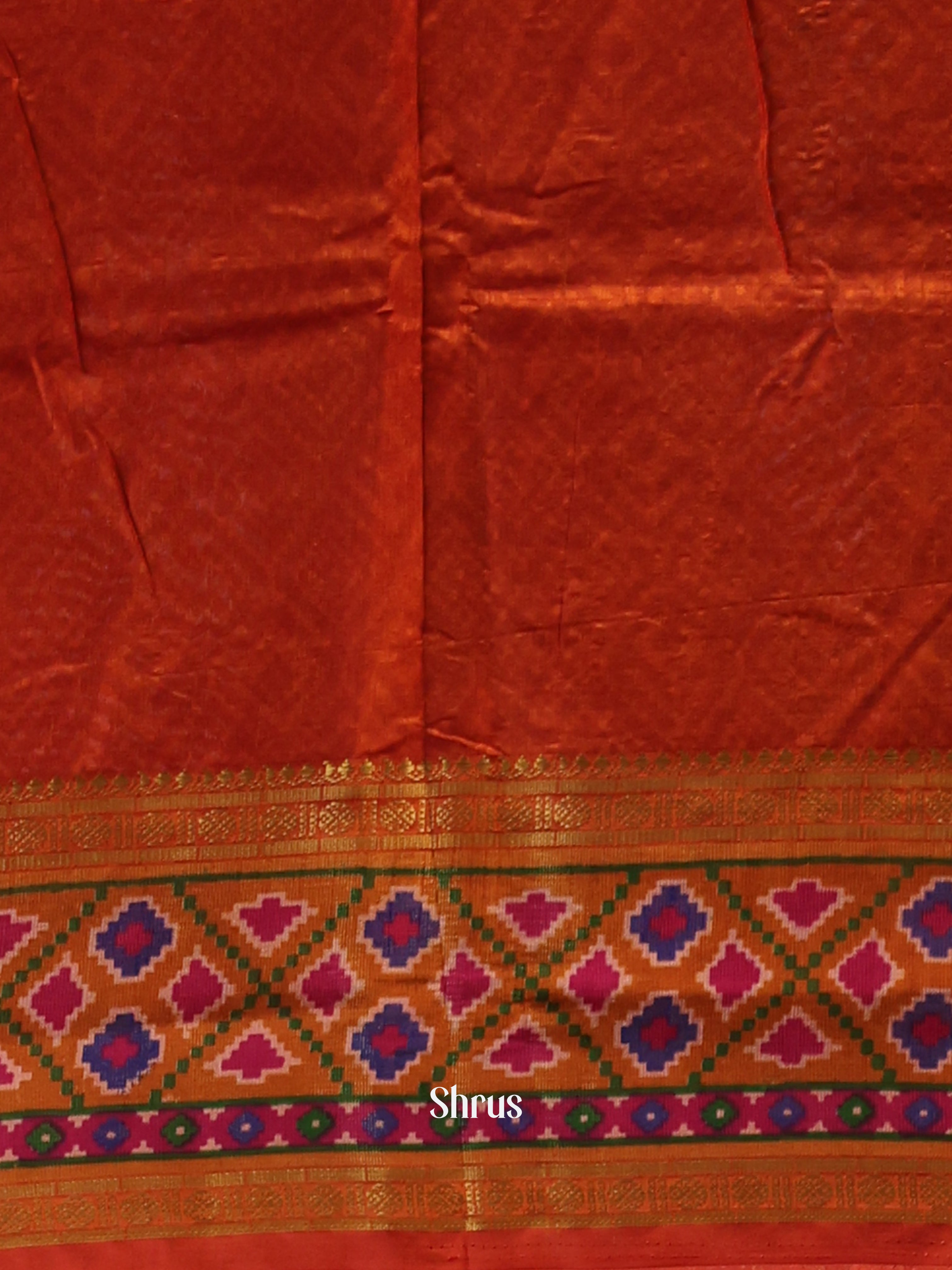 Pink & Red- Semi Patola Saree - Shop on Shrus.com