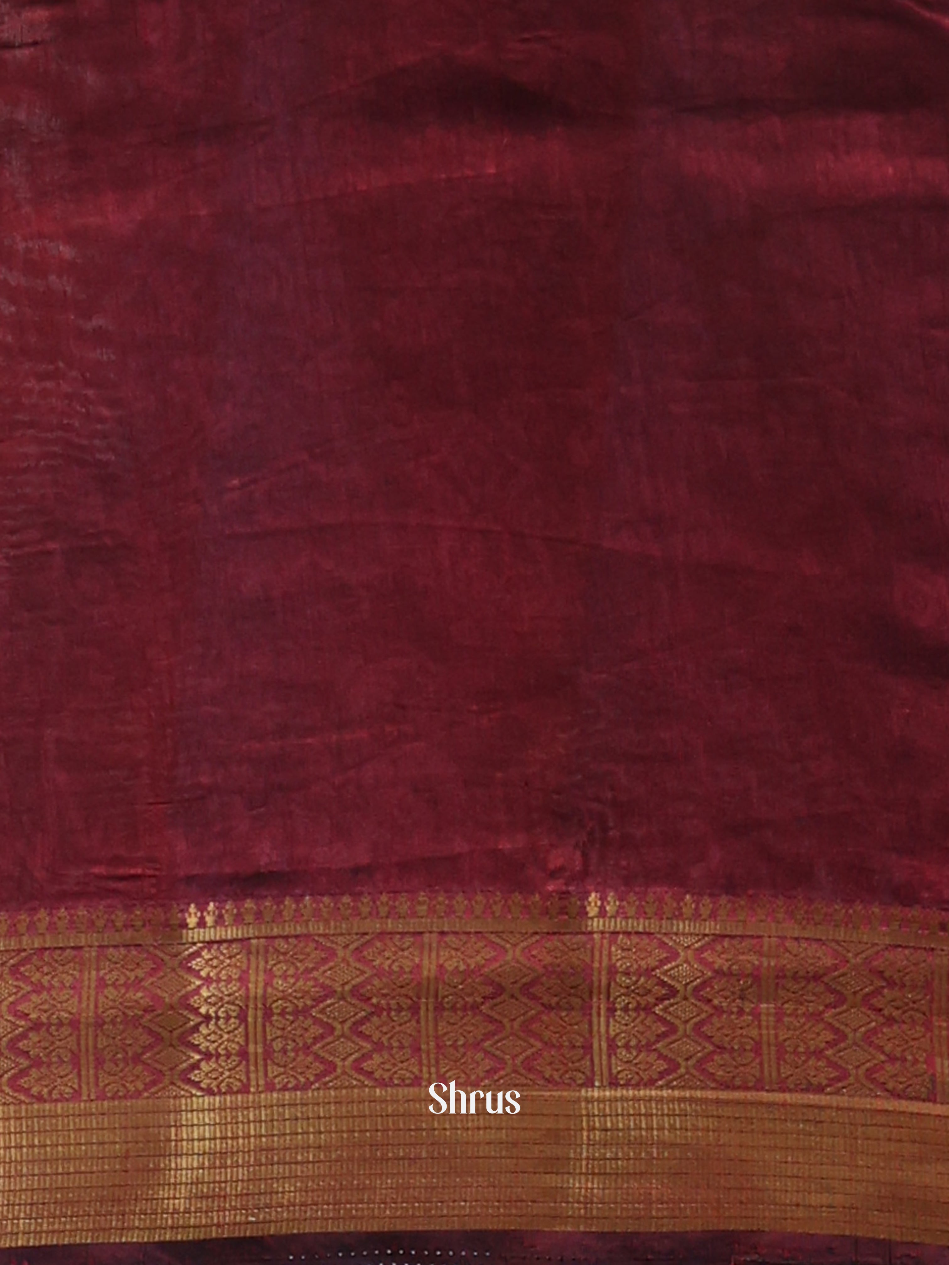 Black & Maroon - Semi Patola Saree - Shop on Shrus.com