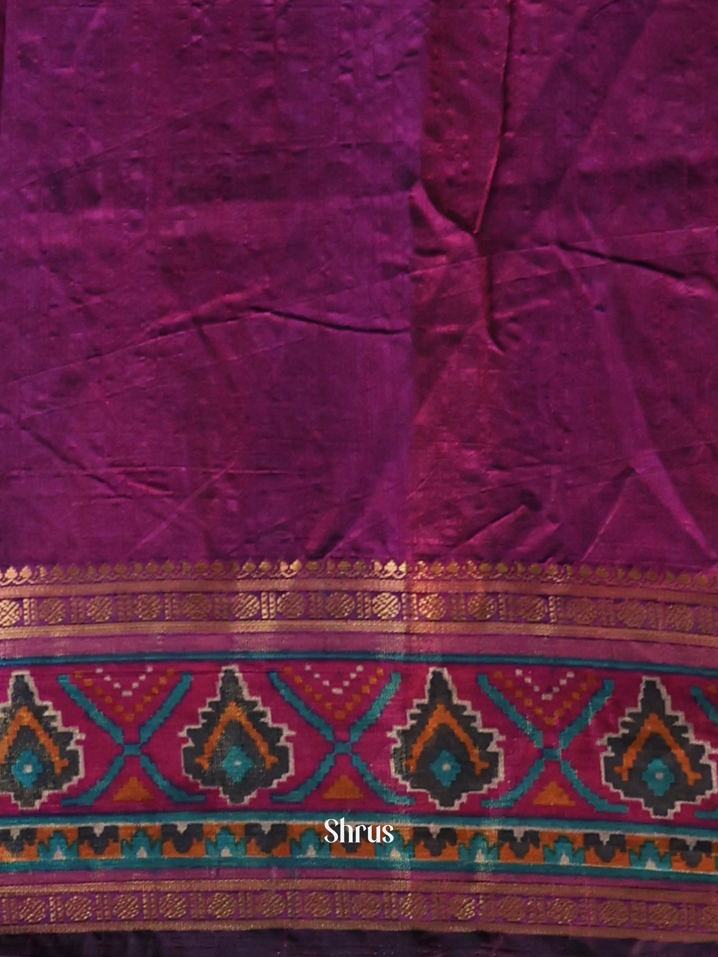 black & Purple- Semi Patola Saree - Shop on Shrus.com