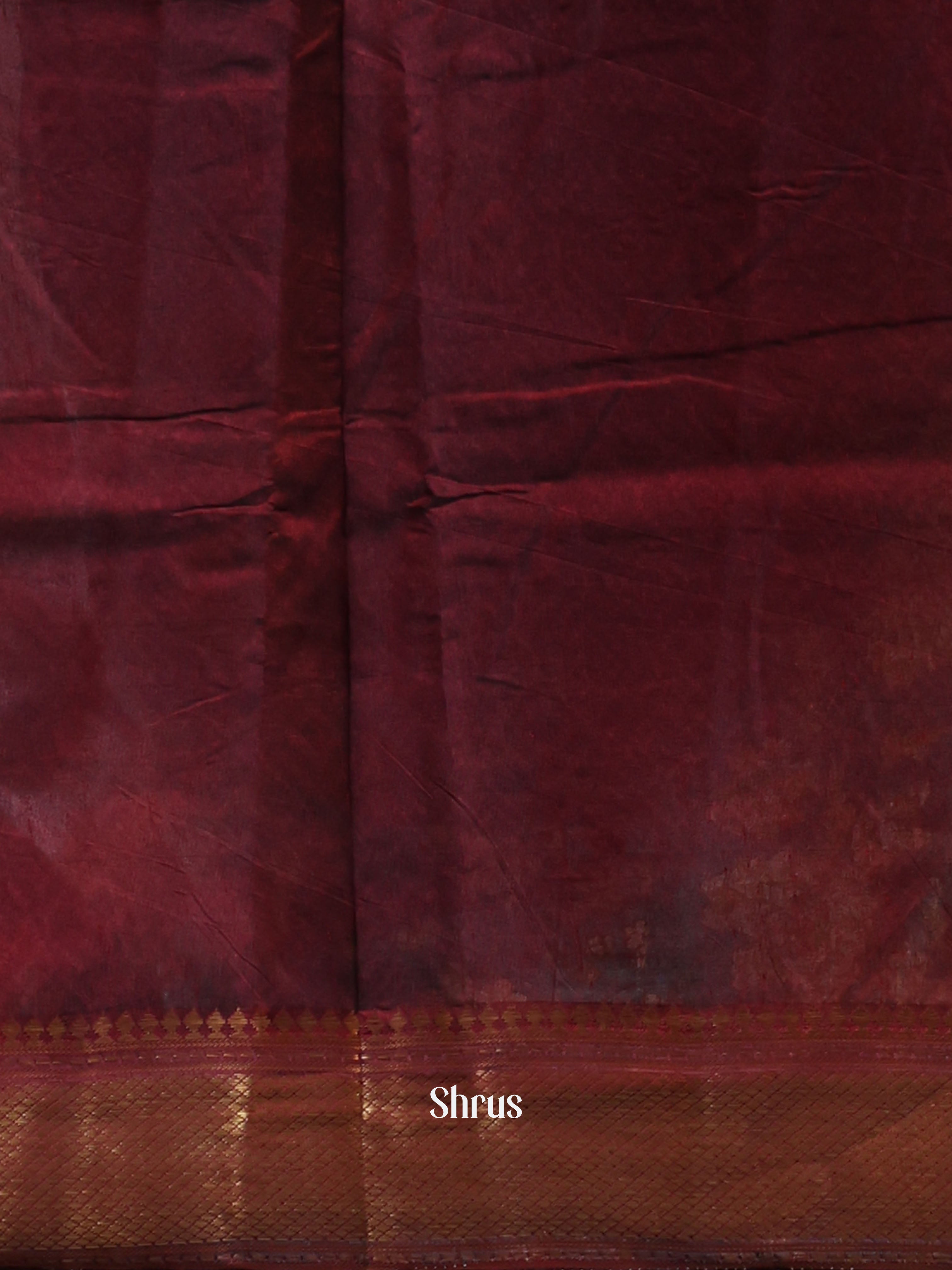 Black & Maroon - Semi Patola Saree - Shop on Shrus.com