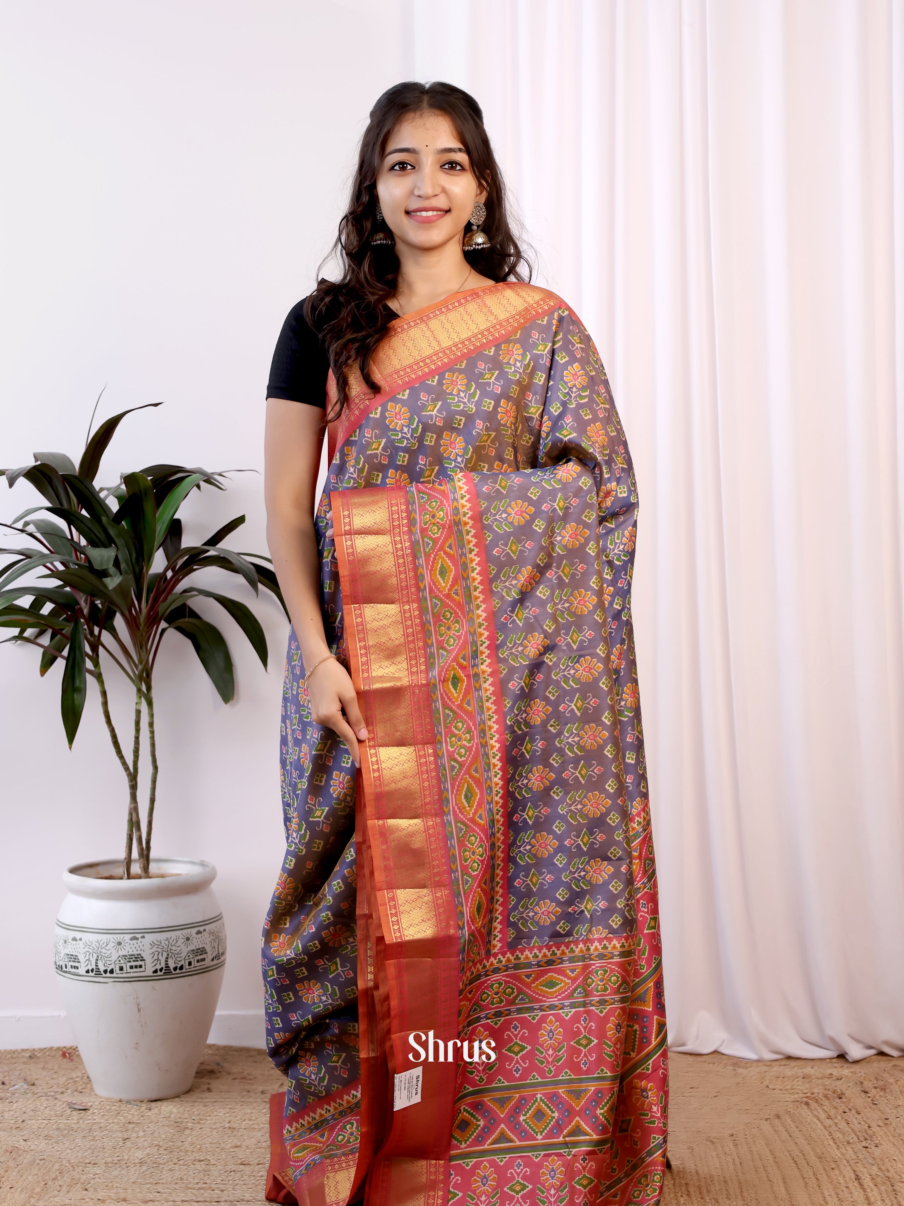 CJS17368 - Semi Patola Saree - Shop on Shrus.com