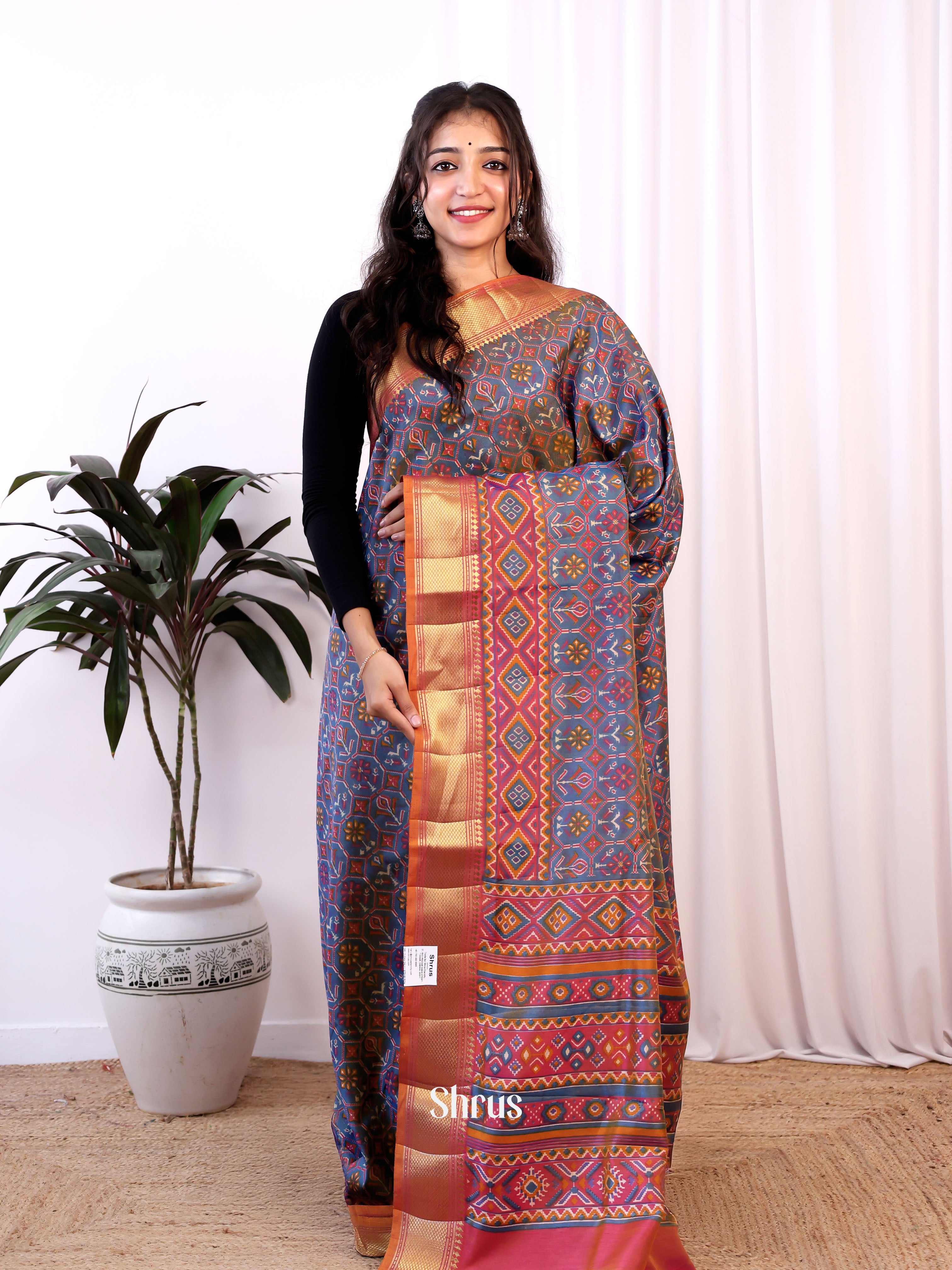 CJS17372 - Semi Patola Saree - Shop on Shrus.com