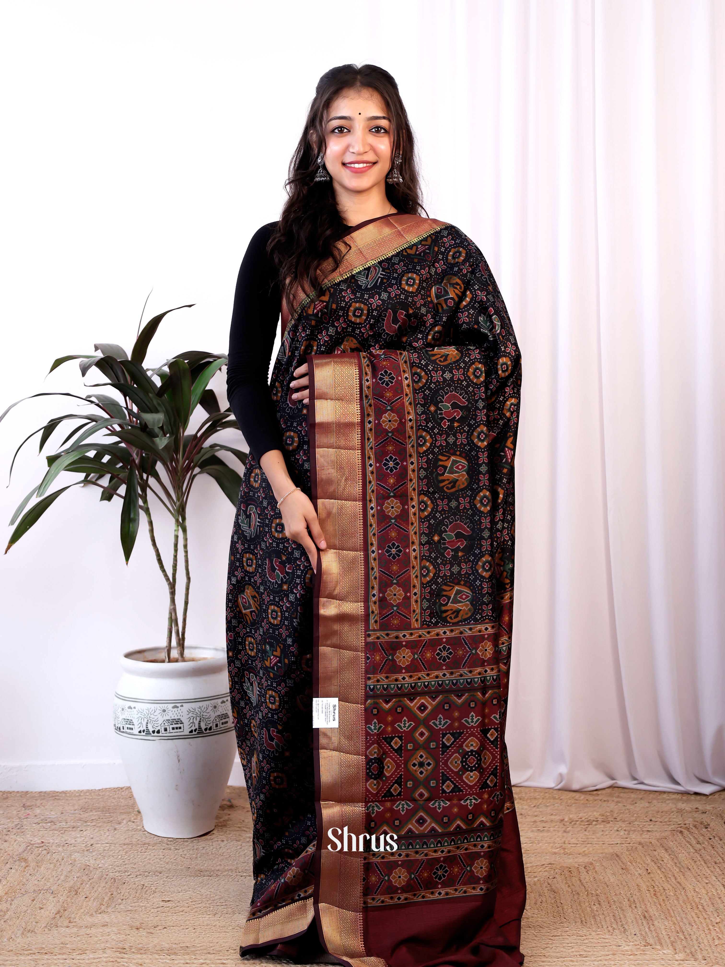 CJS17377 - Semi Patola Saree - Shop on Shrus.com