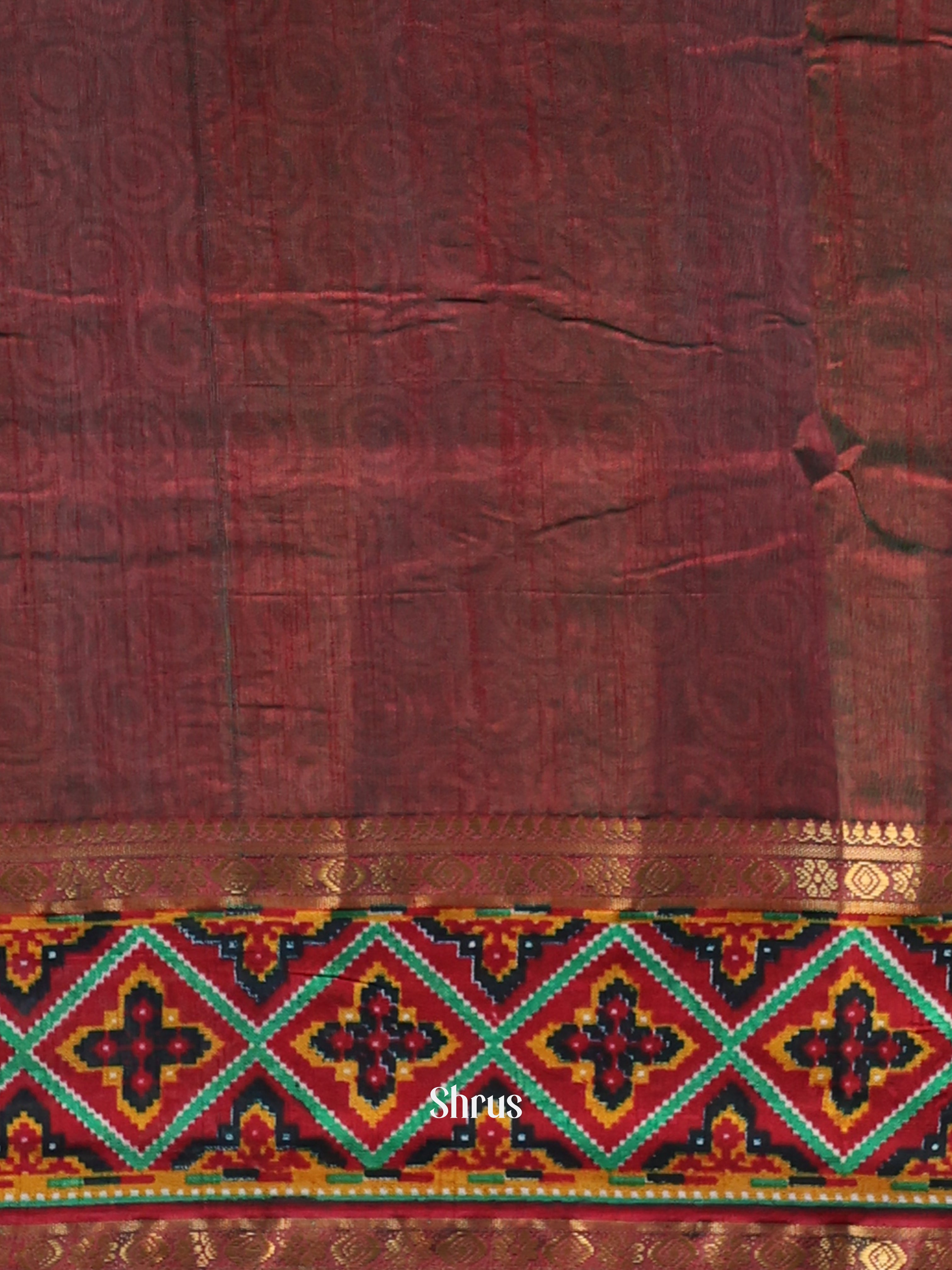 Green & Brown - Semi Patola Saree - Shop on Shrus.com