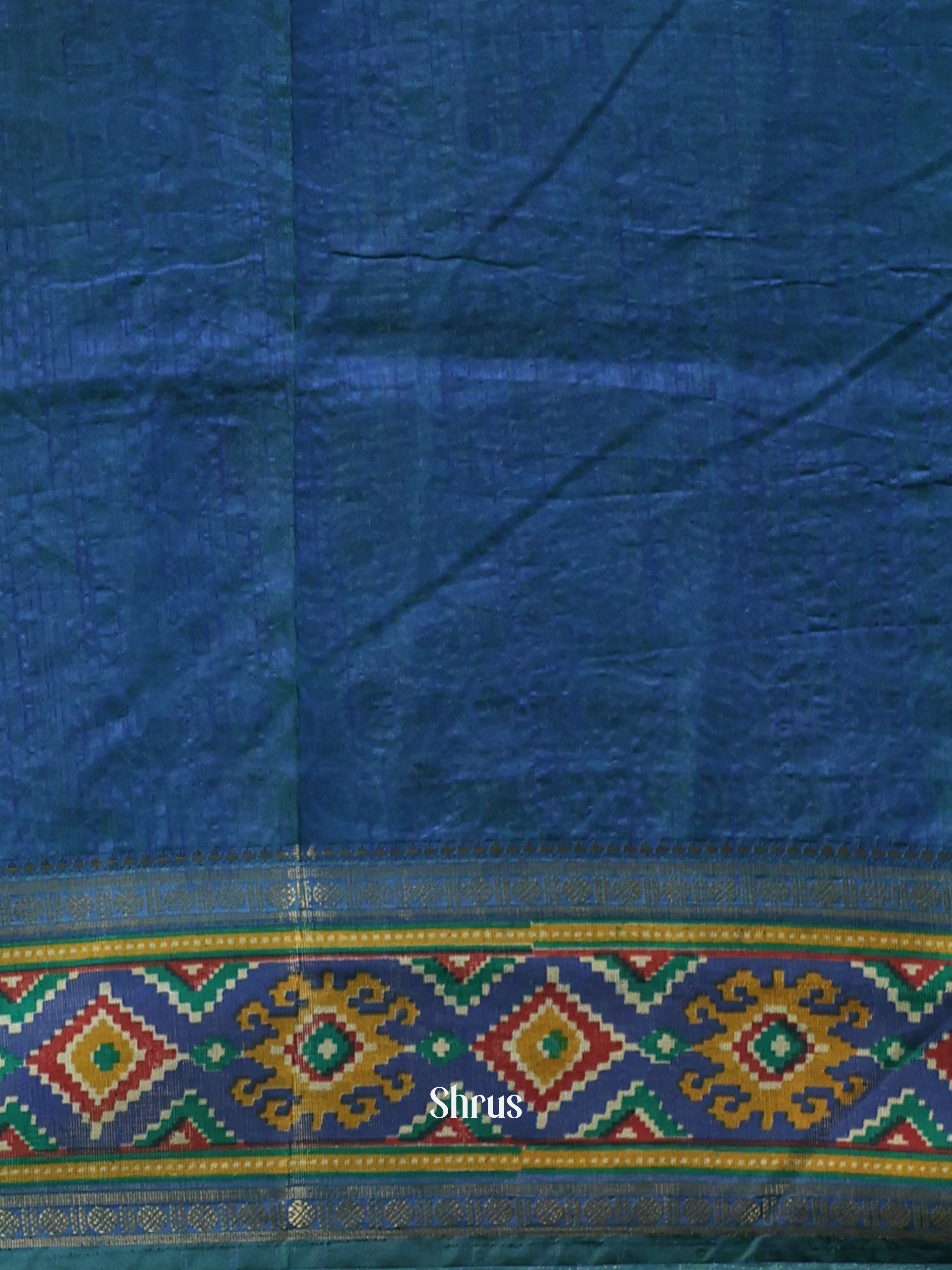 Green & Blue - Semi Patola Saree - Shop on Shrus.com